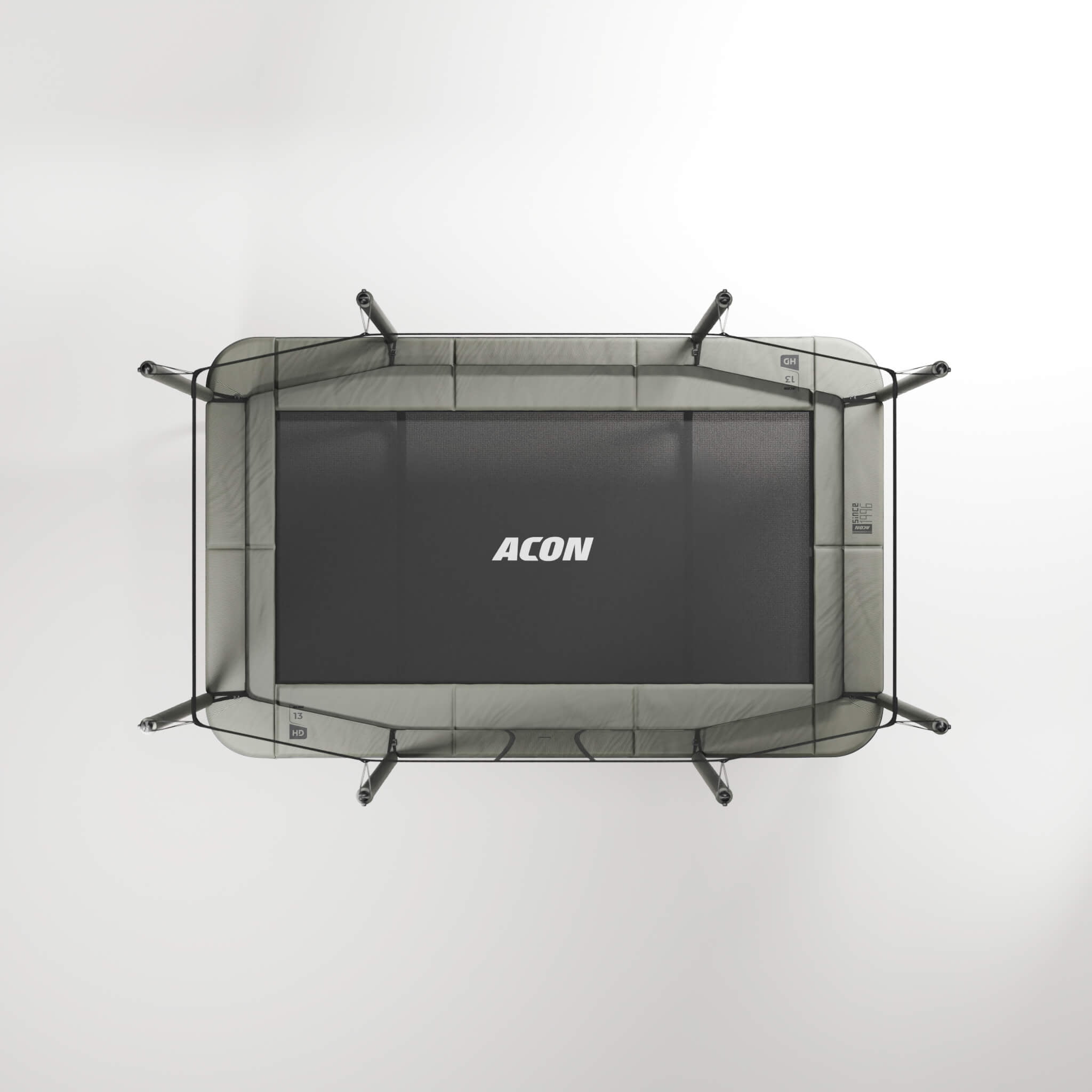ACON 13 HD Rectangular Trampoline with Safety Net and Ladder (Black, 13.5 ft x 8.5 ft) m2l9d