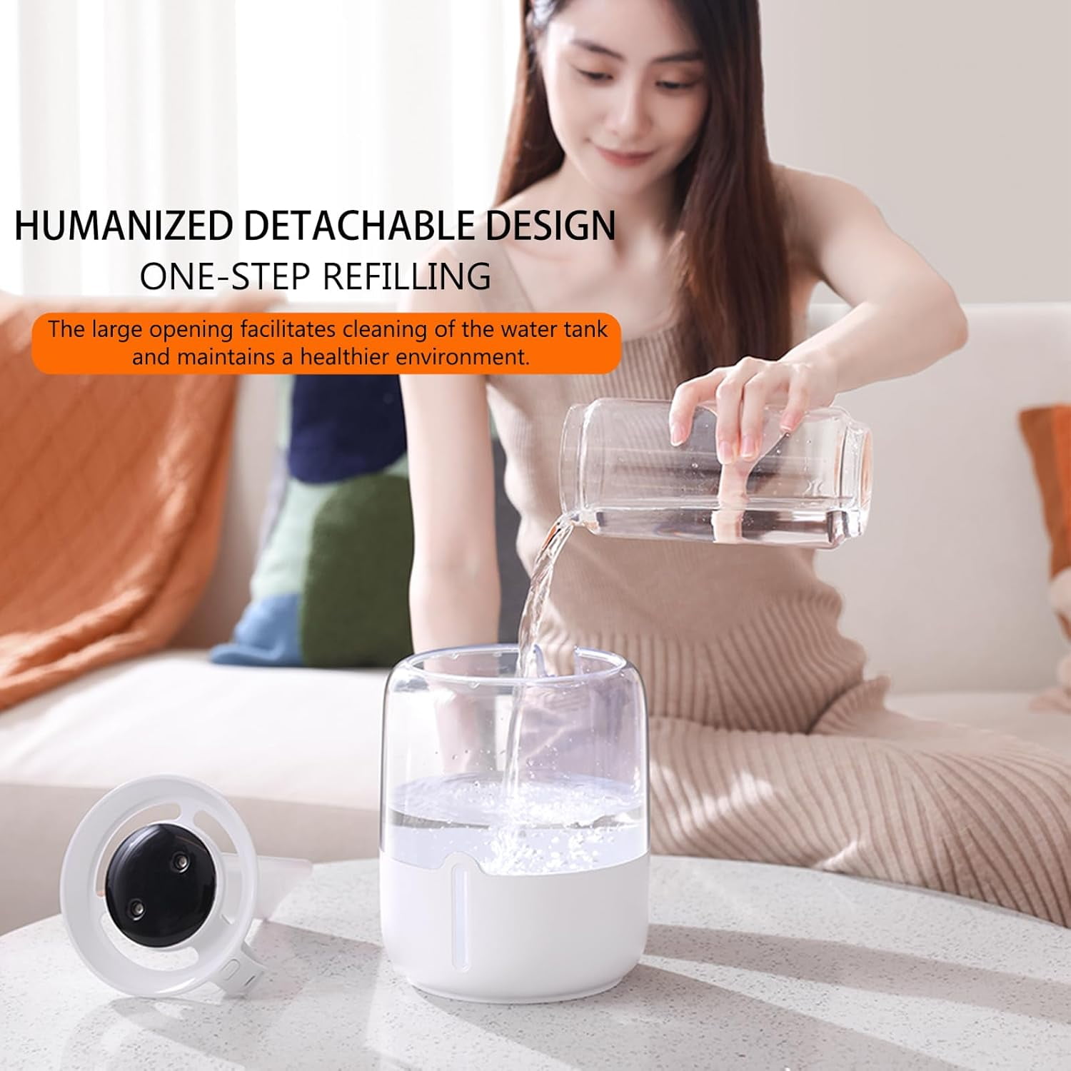 STORGENER Large Capacity Cool Mist Humidifier, Dual Nozzle Ultrasonic Air Humidifier with Night Light (White, 1.3 gal) vkrvg