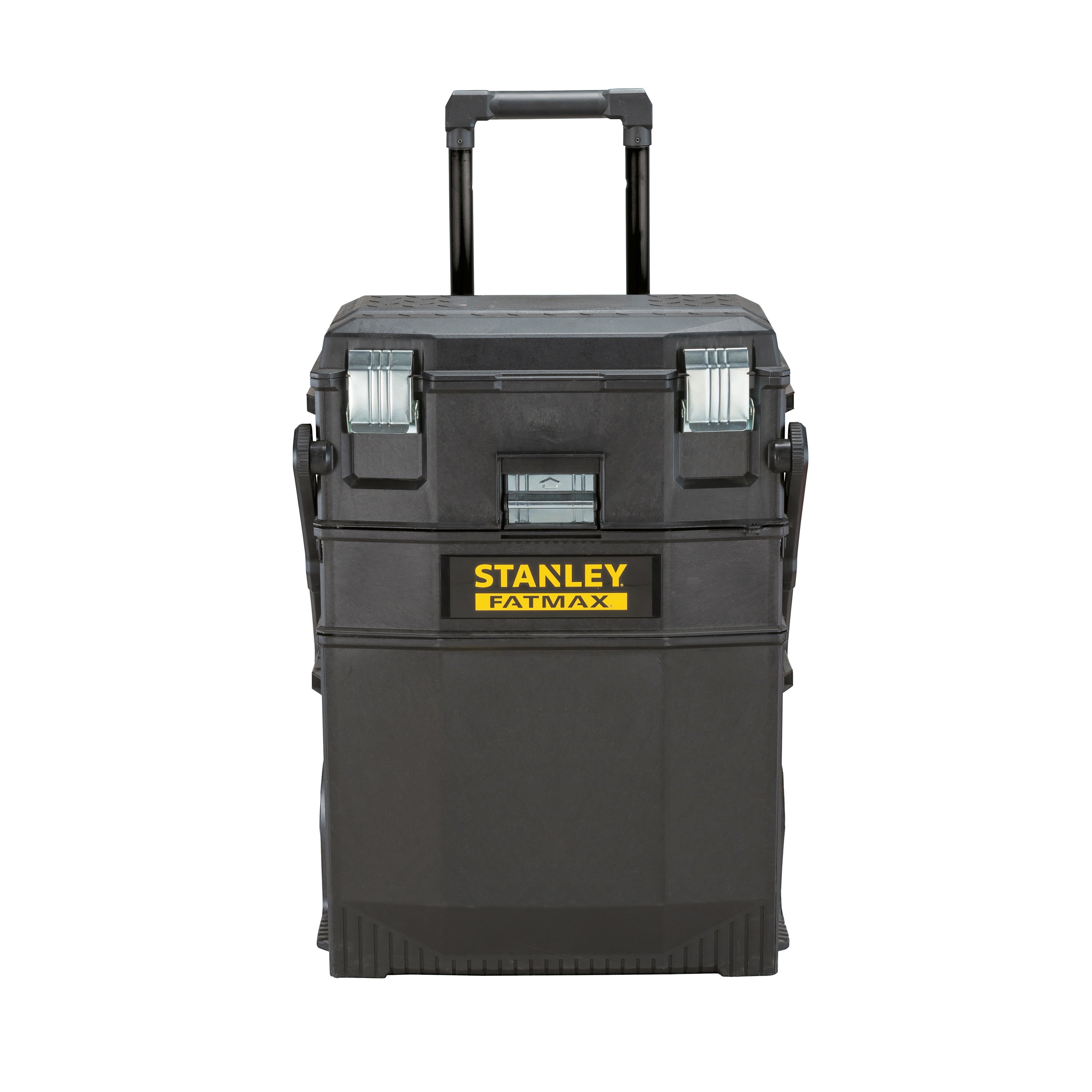 STANLEY FatMax 4-in-1 Mobile Work Station, Heavy-Duty Rolling Tool Box with Telescopic Handle (24.8 in. H x 16.2 in. W x 21.6 in. L) gegq5