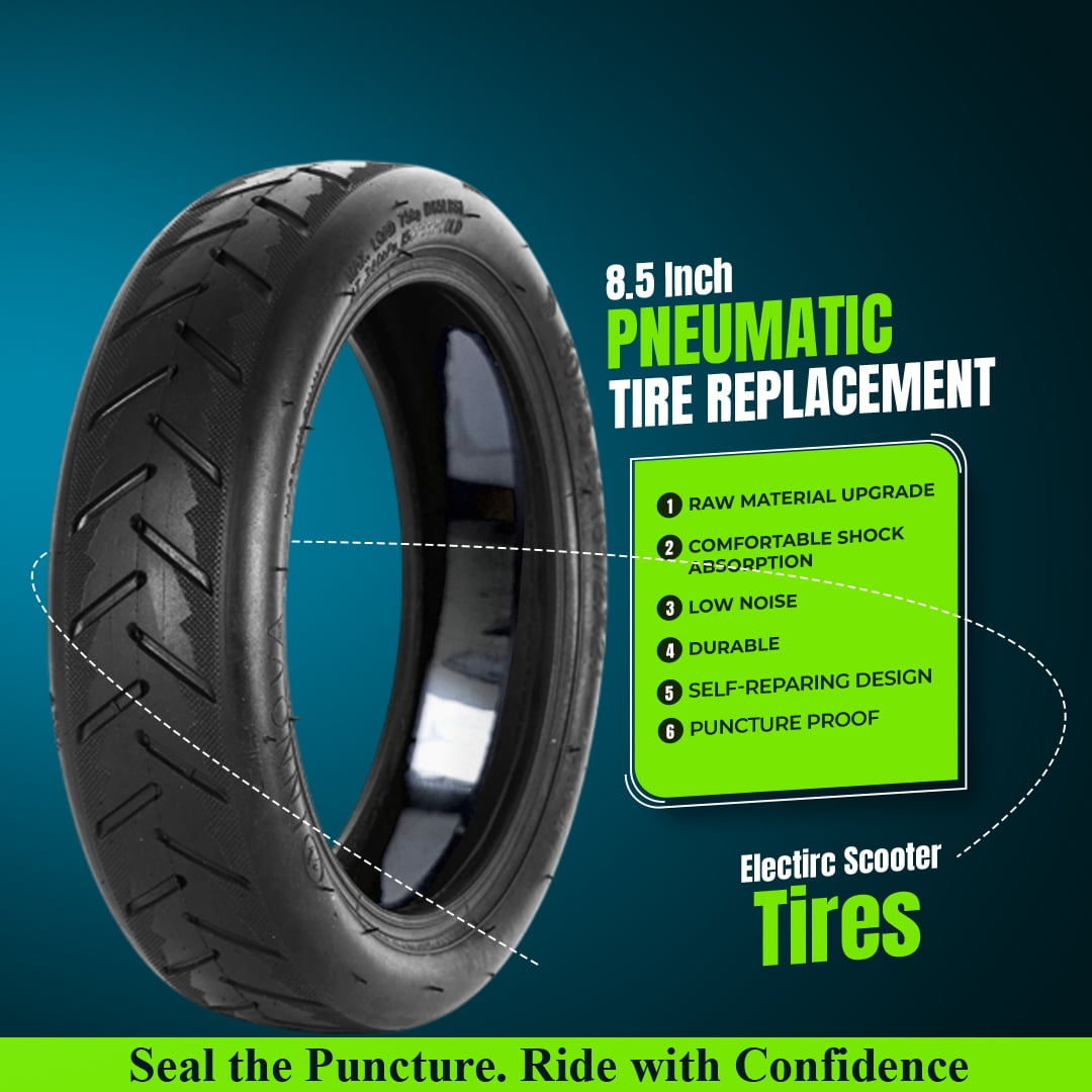 UGNE 8.5x2.0 Self-Sealing E-Scooter Tires, Puncture-Resistant Butyl Rubber Replacement (2-Pack, 8.5 in) x9js2