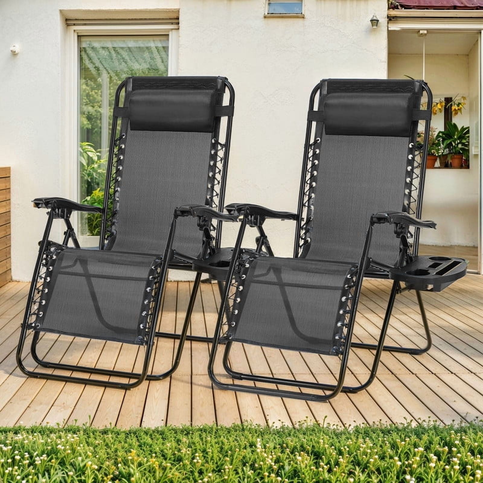 SIMENMAX Zero Gravity Reclining Lounge Chairs (Black, Set of 2) v0p75