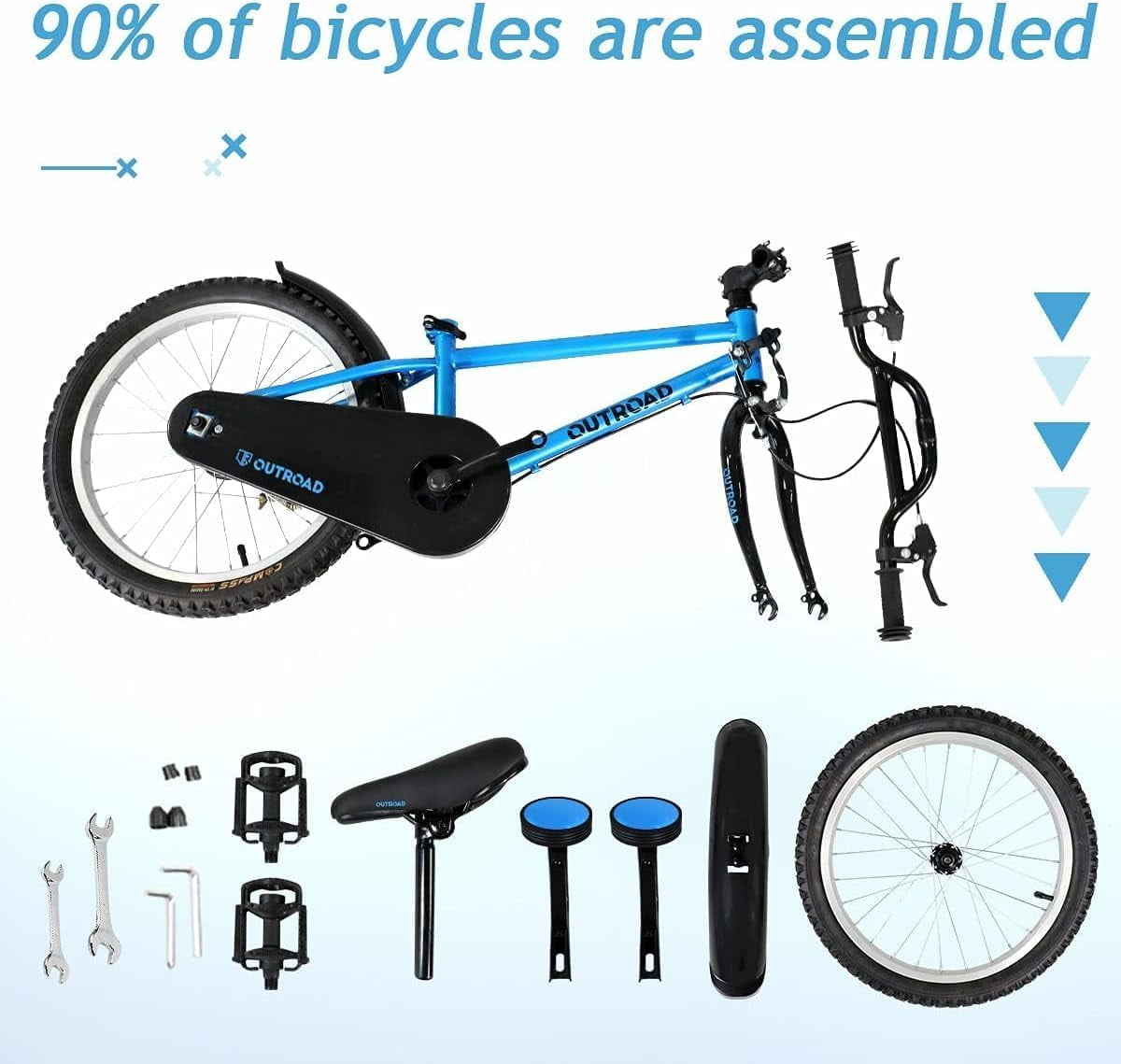 MarKnig Kids Bicycle with Training Wheels and Adjustable Seat (Blue, 16 in) grn08