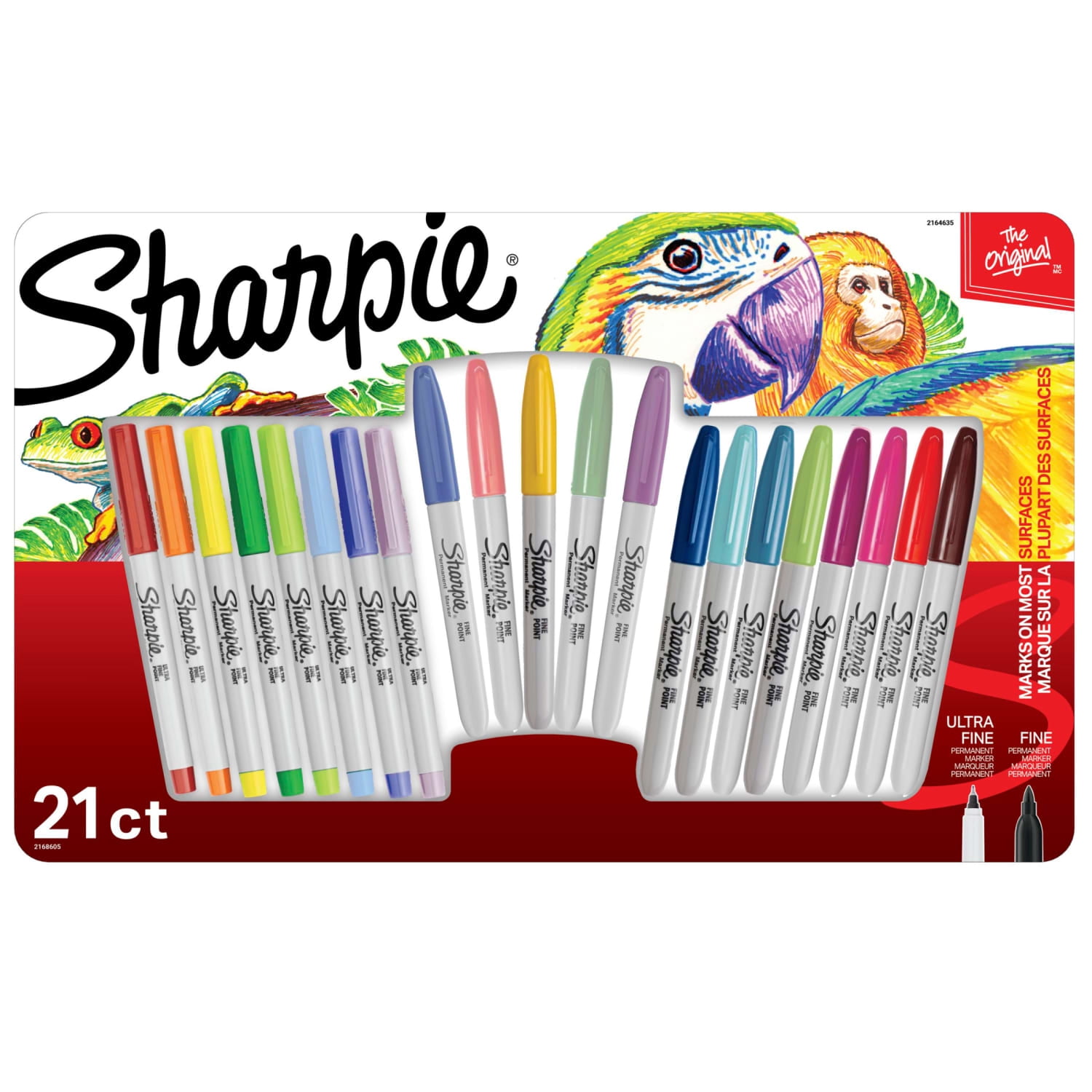 Sharpie Permanent Markers, Fine and Ultra-Fine Point Assorted Colors (21 Count) qz20z