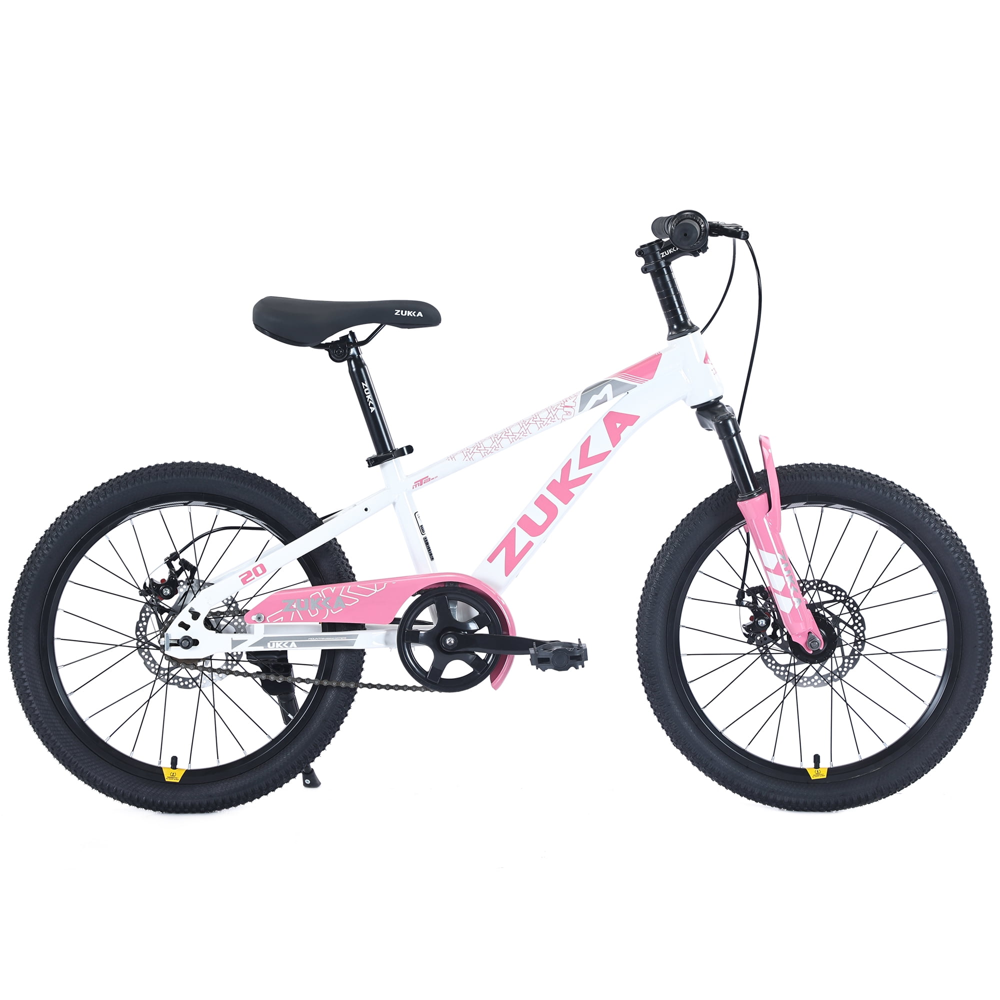 Harmie 20 Inch Mountain Bike Single Speed Steel Frame Commuter Bicycle (White and Pink, 20 in) 6tbpr