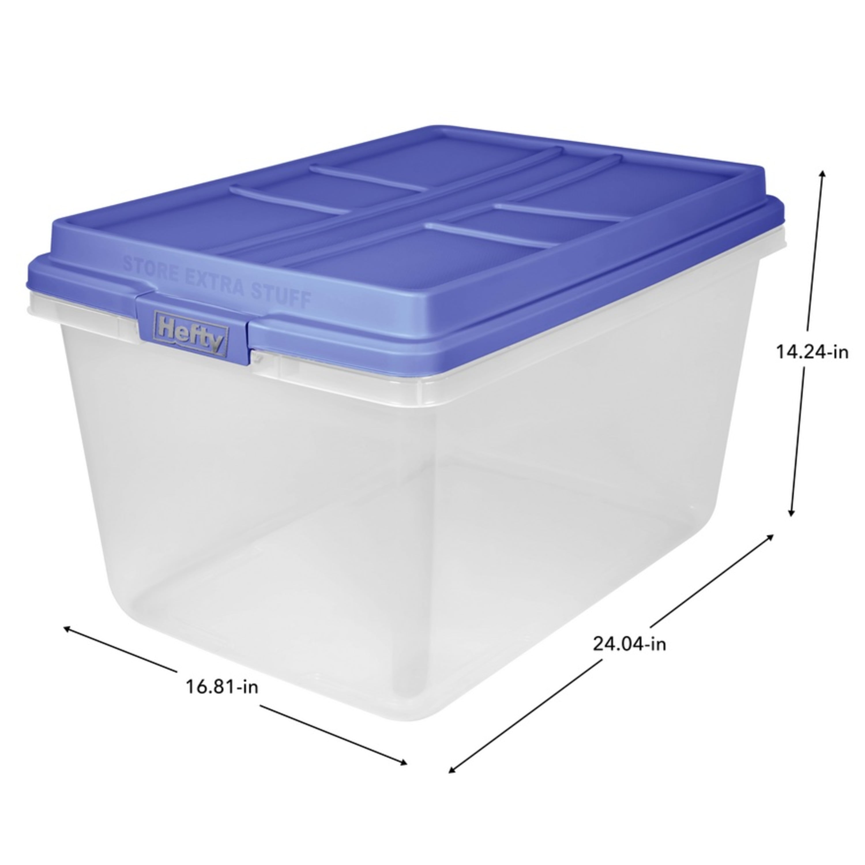 Hefty HI-RISE Large Latching Storage Bin with Secure Lid (Clear, 72 Quart) 7p4w7