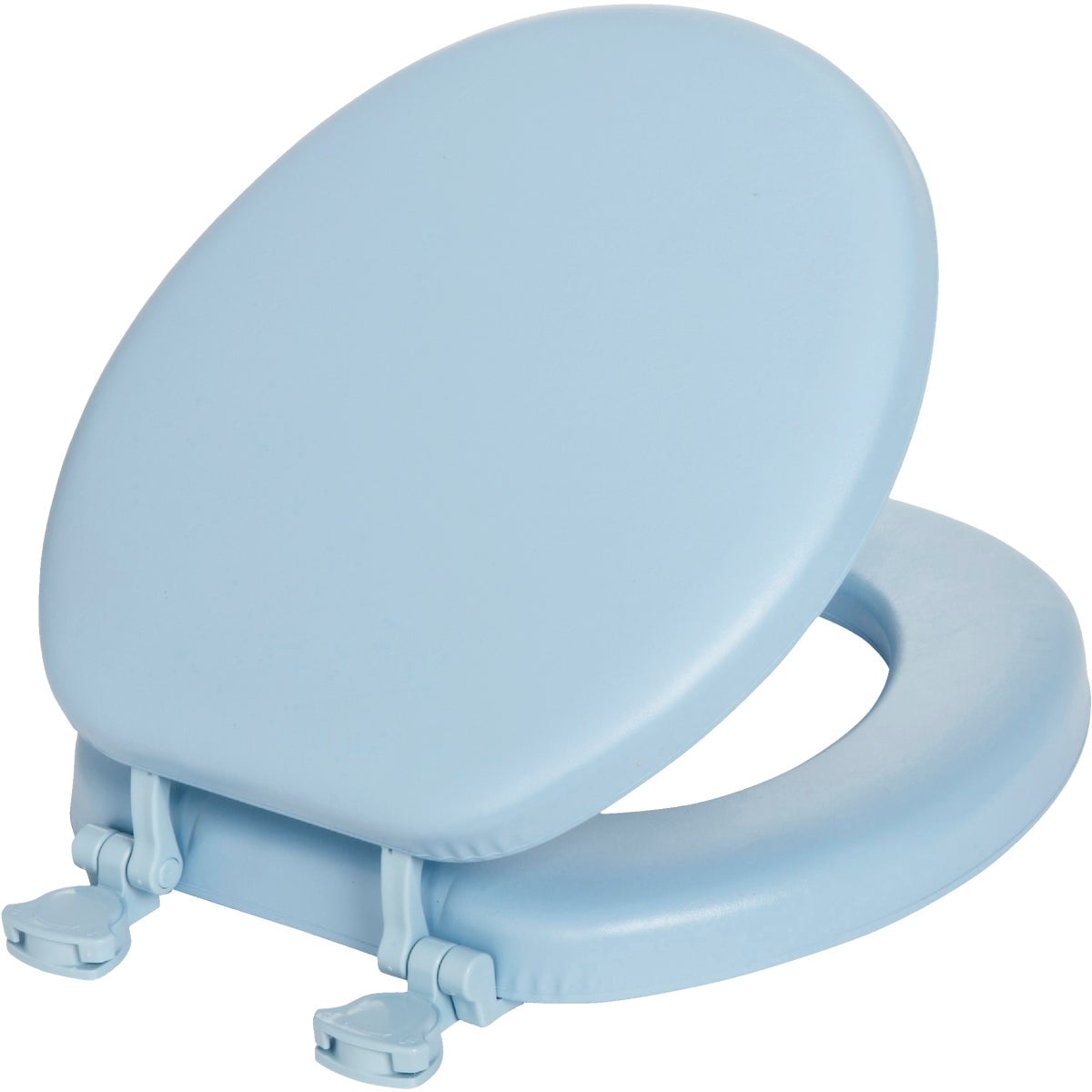 Clauss Soft Toilet Seat, Wood Core, Easy to Clean, Round Shape (Sky Blue, Standard Round) uqp1t