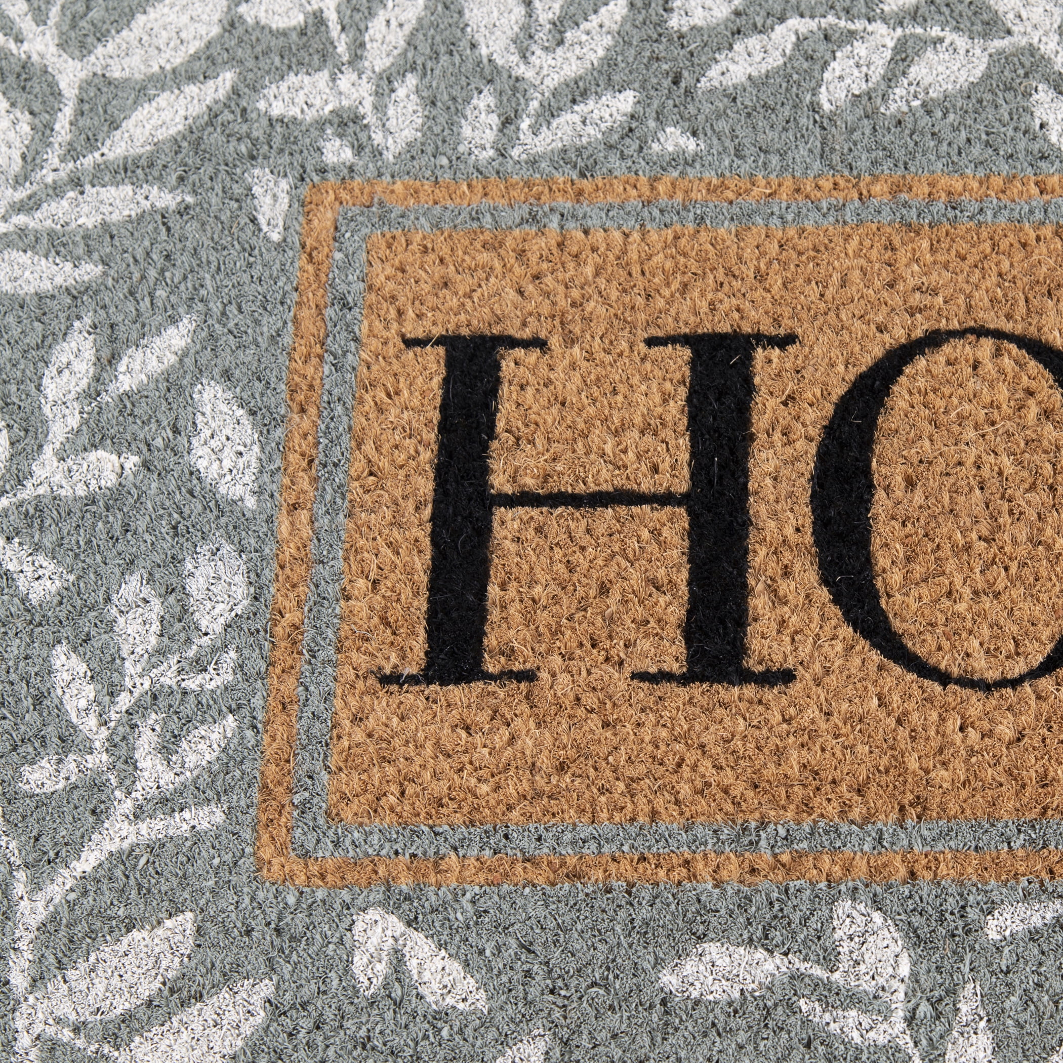Mainstays Outdoor Doormat Floral Pattern Scraper Mat (Green, 18 in x 30 in) vgrao