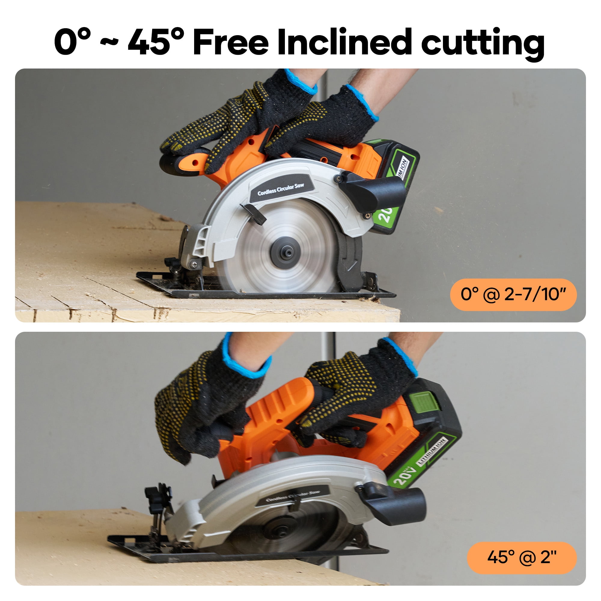 GASKY 20V Cordless Circular Saw, Brushless Power Tool for Wood Cutting with 4.0Ah Battery (Black, 7-1/4 in) qposg