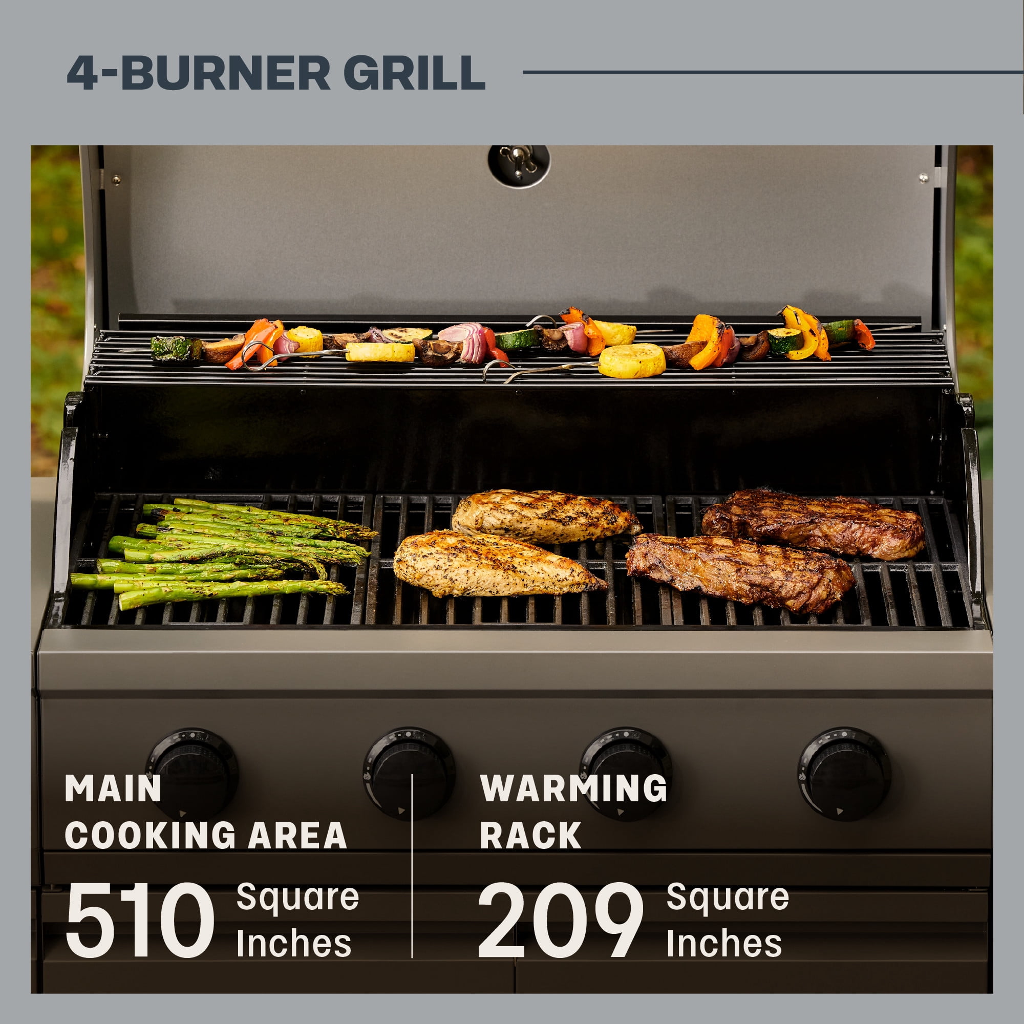 TYTUS Modular Duo 4-Burner Gas Grill and 2-Burner Gas Griddle Station with Light and Cover (Grey) so82u