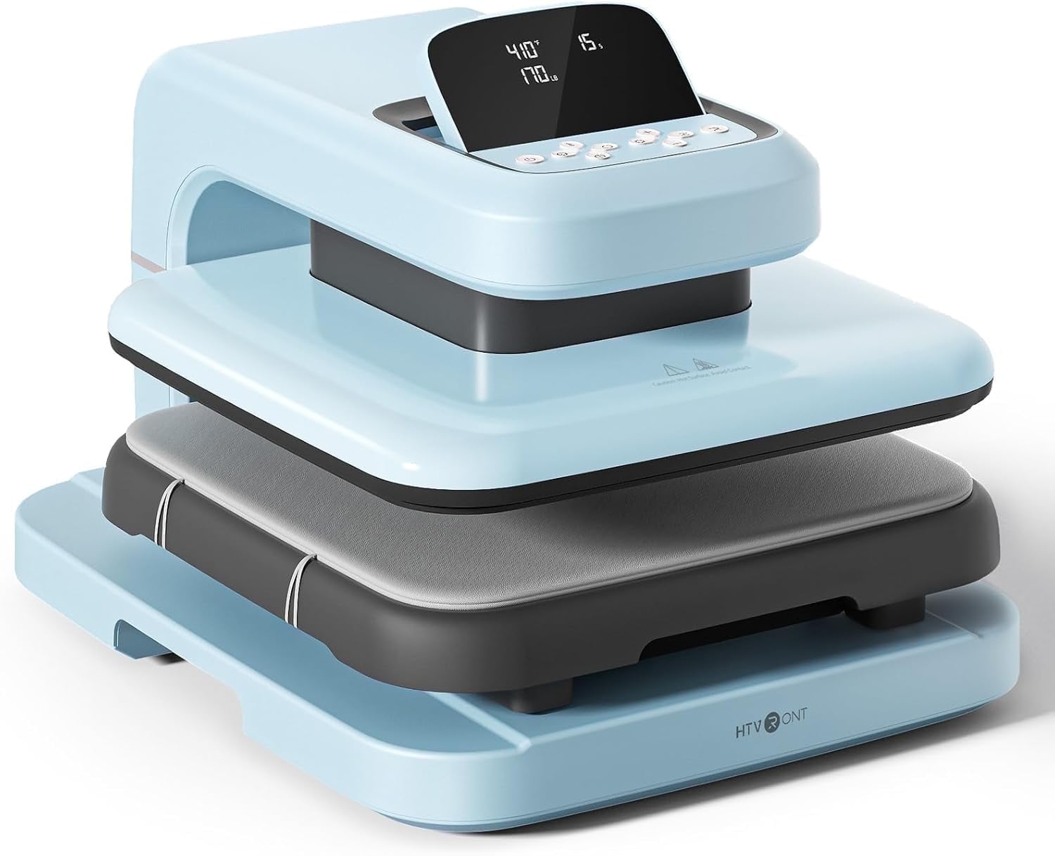HTVRONT Automatic Heat Press Machine 2, Professional Heat Transfer for Vinyl & Sublimation Projects (Blue, 15 in x 15 in) pr4d4