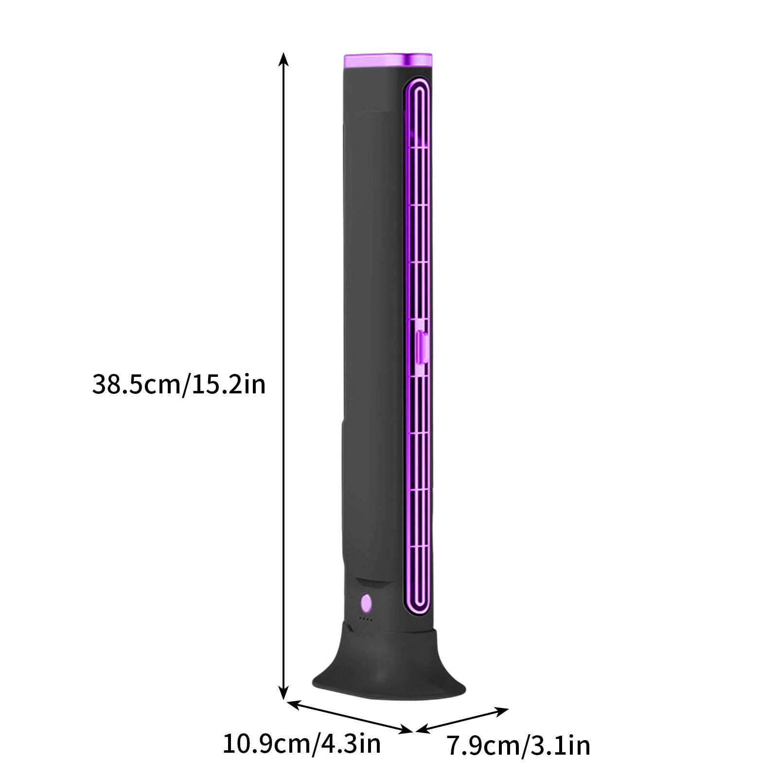 Jienlioq Bladeless Air Circulator Fan, Ultra-Quiet Desktop & Wall-Mountable Cooling Fan with 3 Speed Settings (Black, 12 in) 81s85