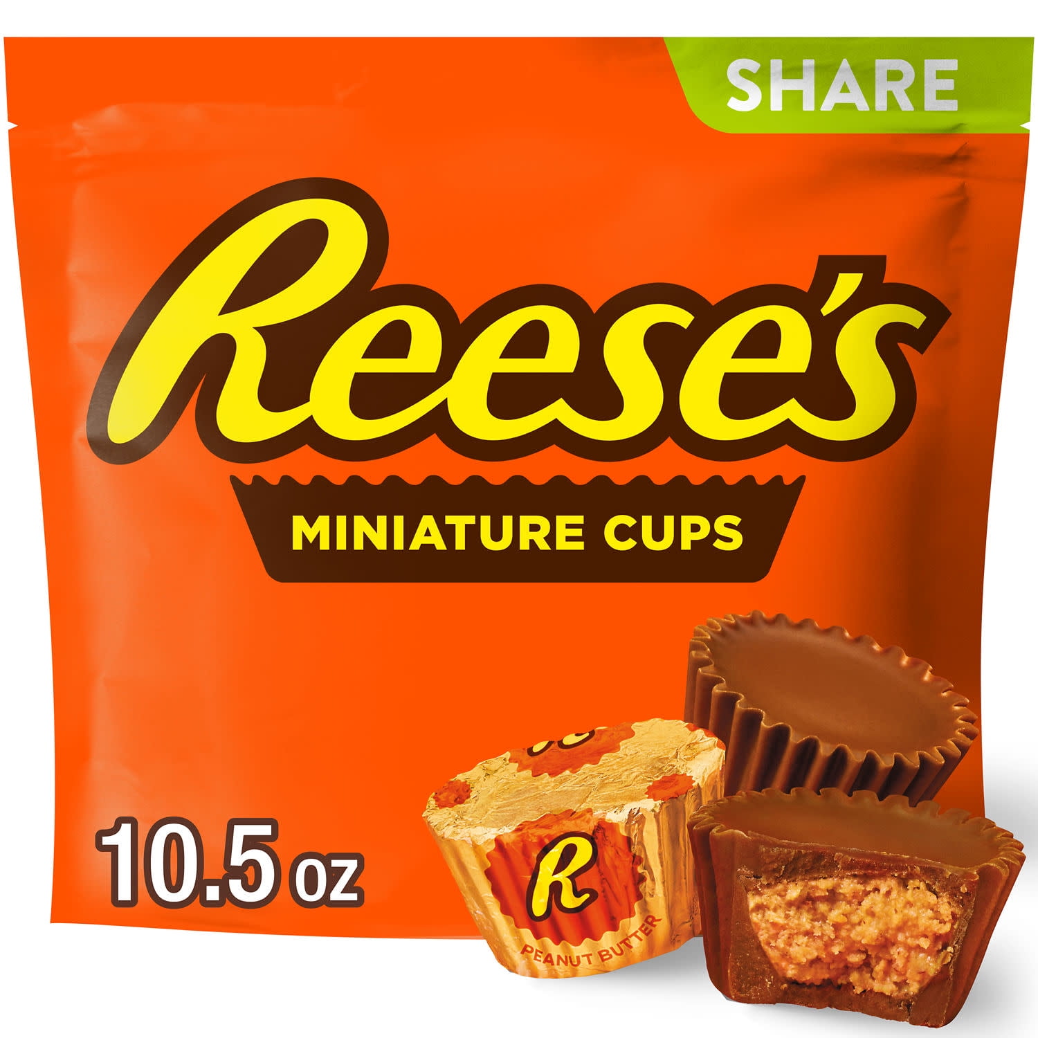 Reese's Miniatures Milk Chocolate Peanut Butter Cups Candy (Milk Chocolate, 10.5 oz) qnw5c