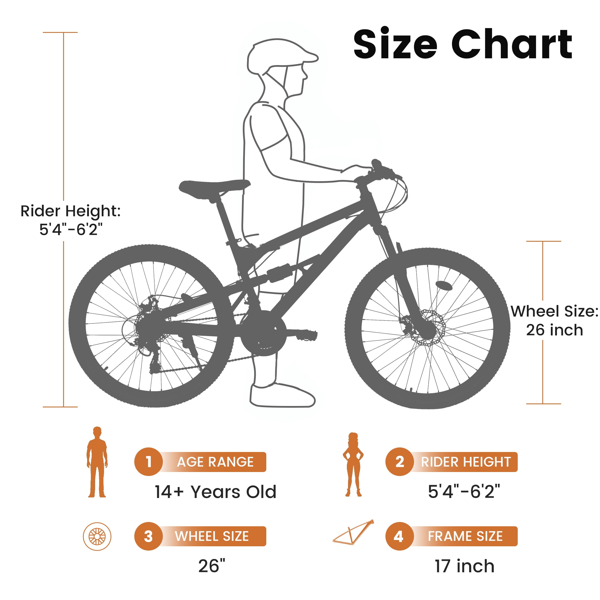 ESRIDOM 26 in Mountain Bike, 21-Speed Full Suspension MTB with Dual Disc Brakes, High Carbon Steel Frame (Black, 15.7 in Frame) j9yhv