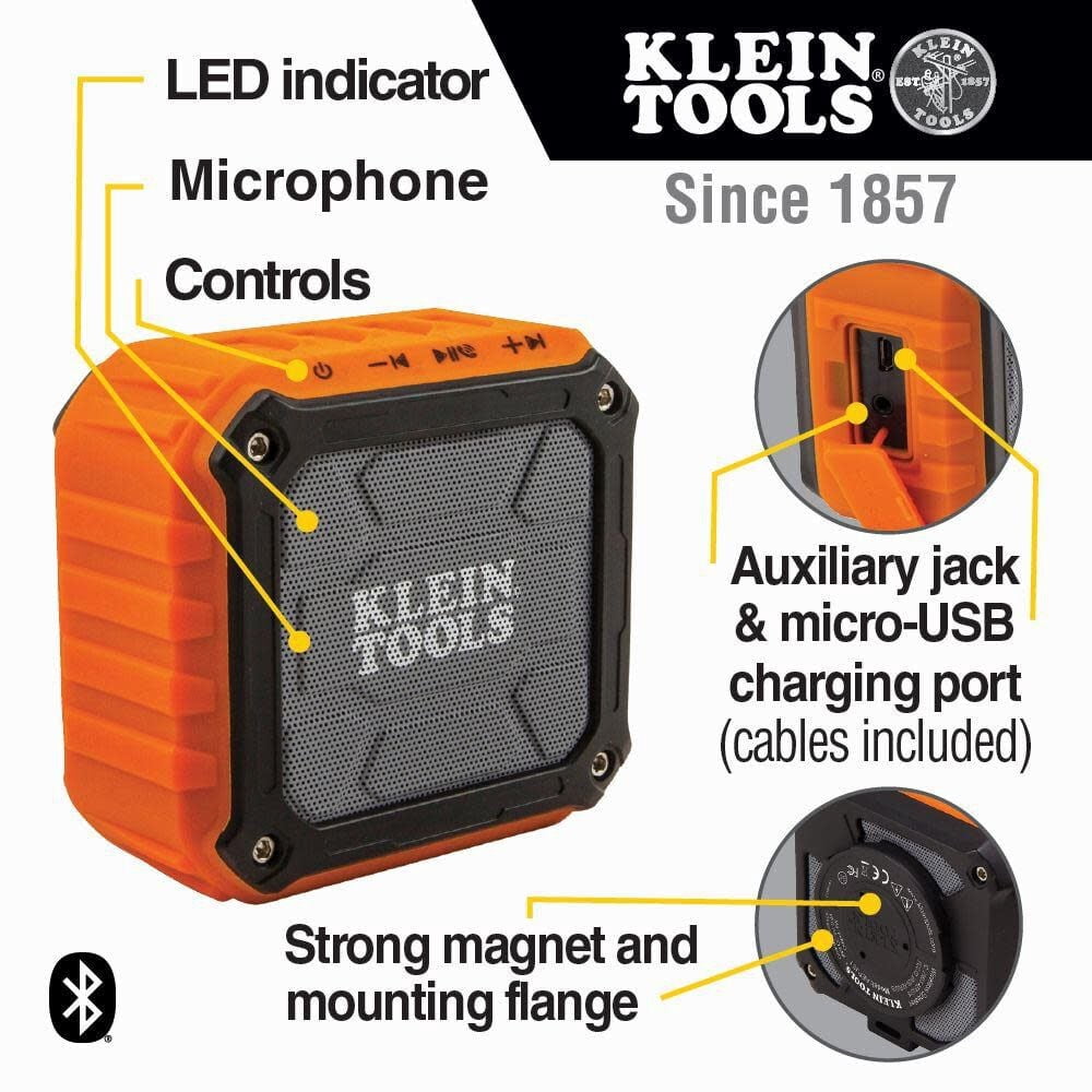 Klein Tools AEPJS1 Wireless Jobsite Speaker (Orange, 1 Unit) ukcmh