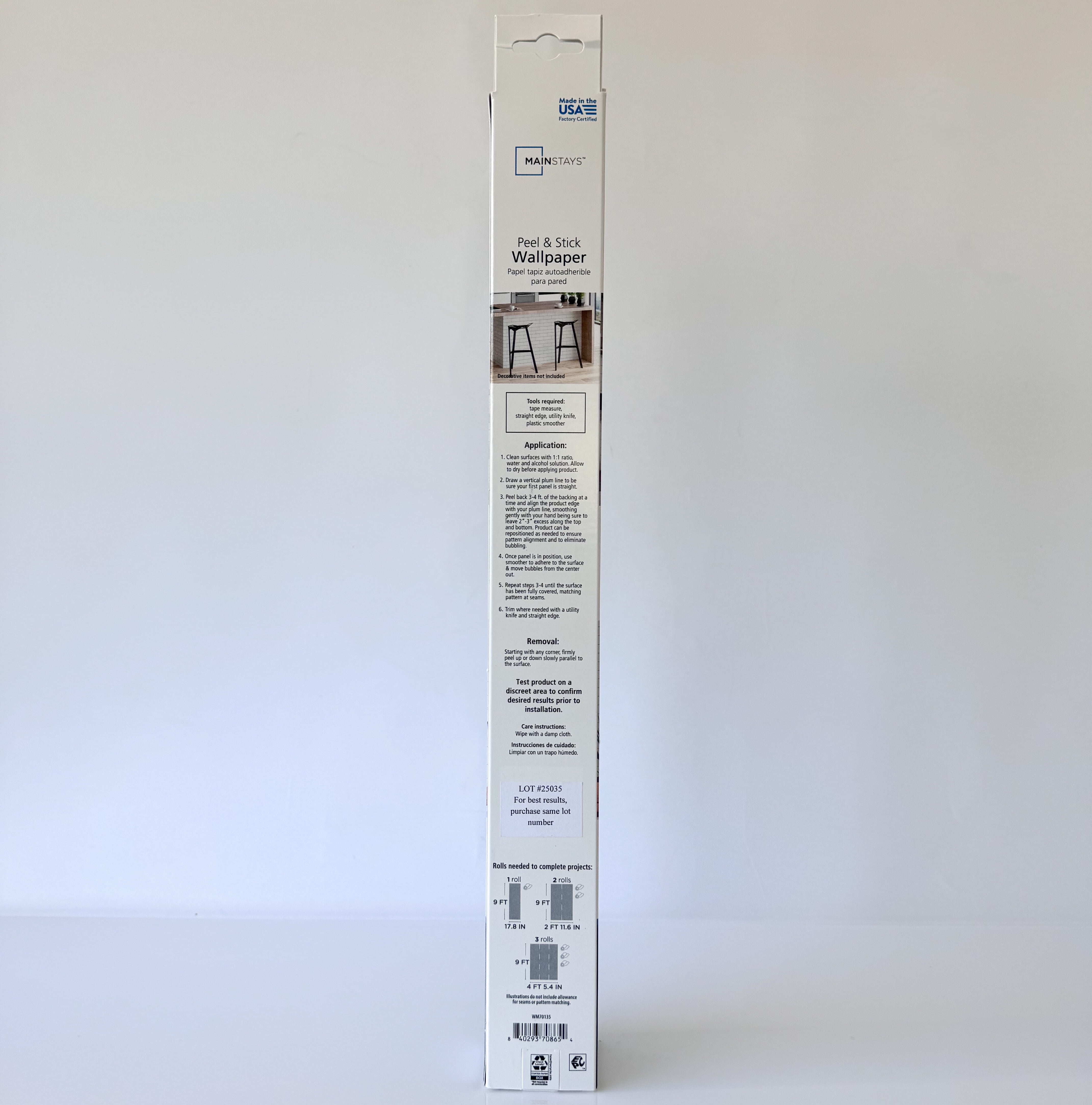 Mainstays White Subway Tile Peel and Stick Wallpaper (White, 13.35 sq ft) 1r0ki