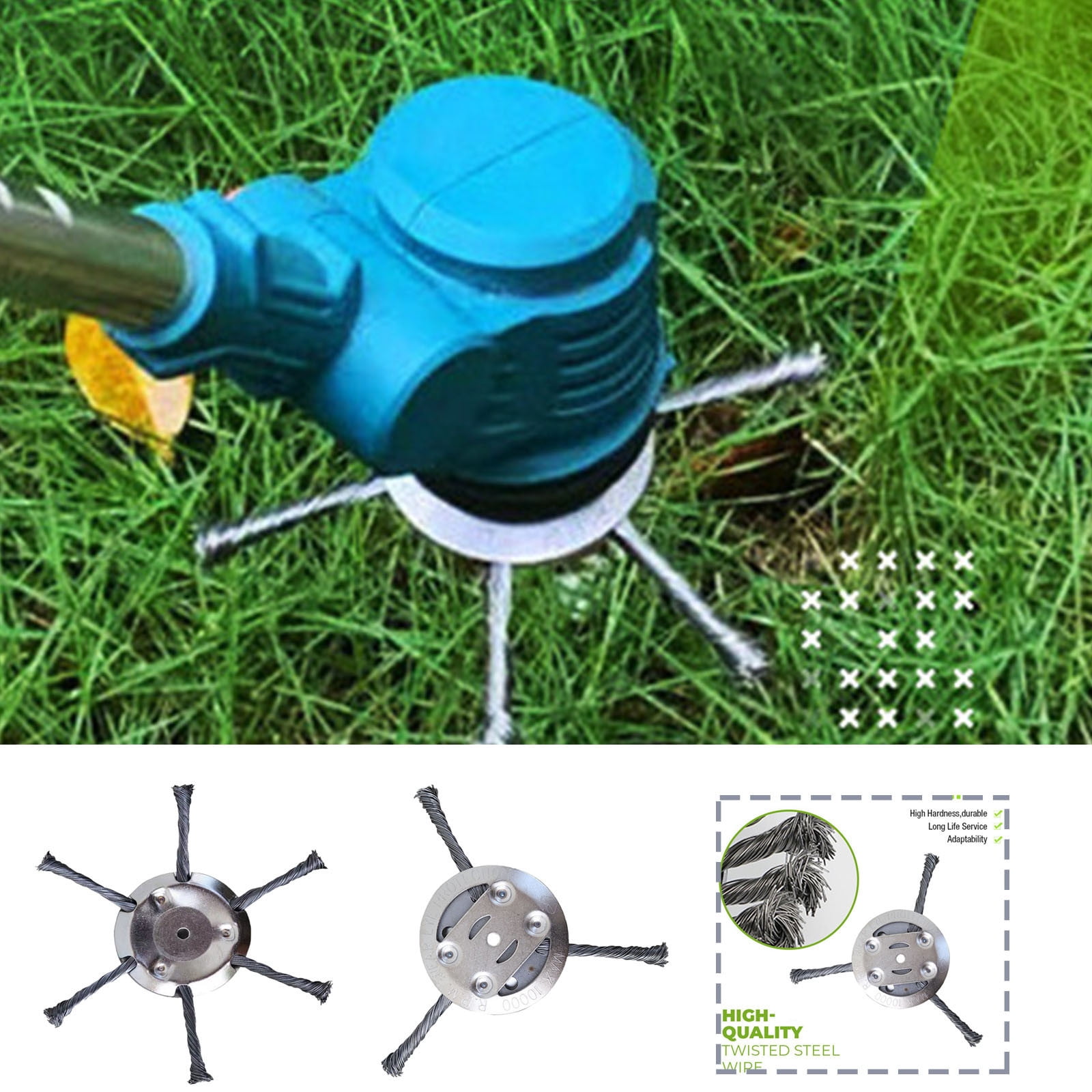 CSSAD Universal Steel Wire Trimmer Head for Lawn Mowers and Weed Wackers (Silver, 6 in) i3diz