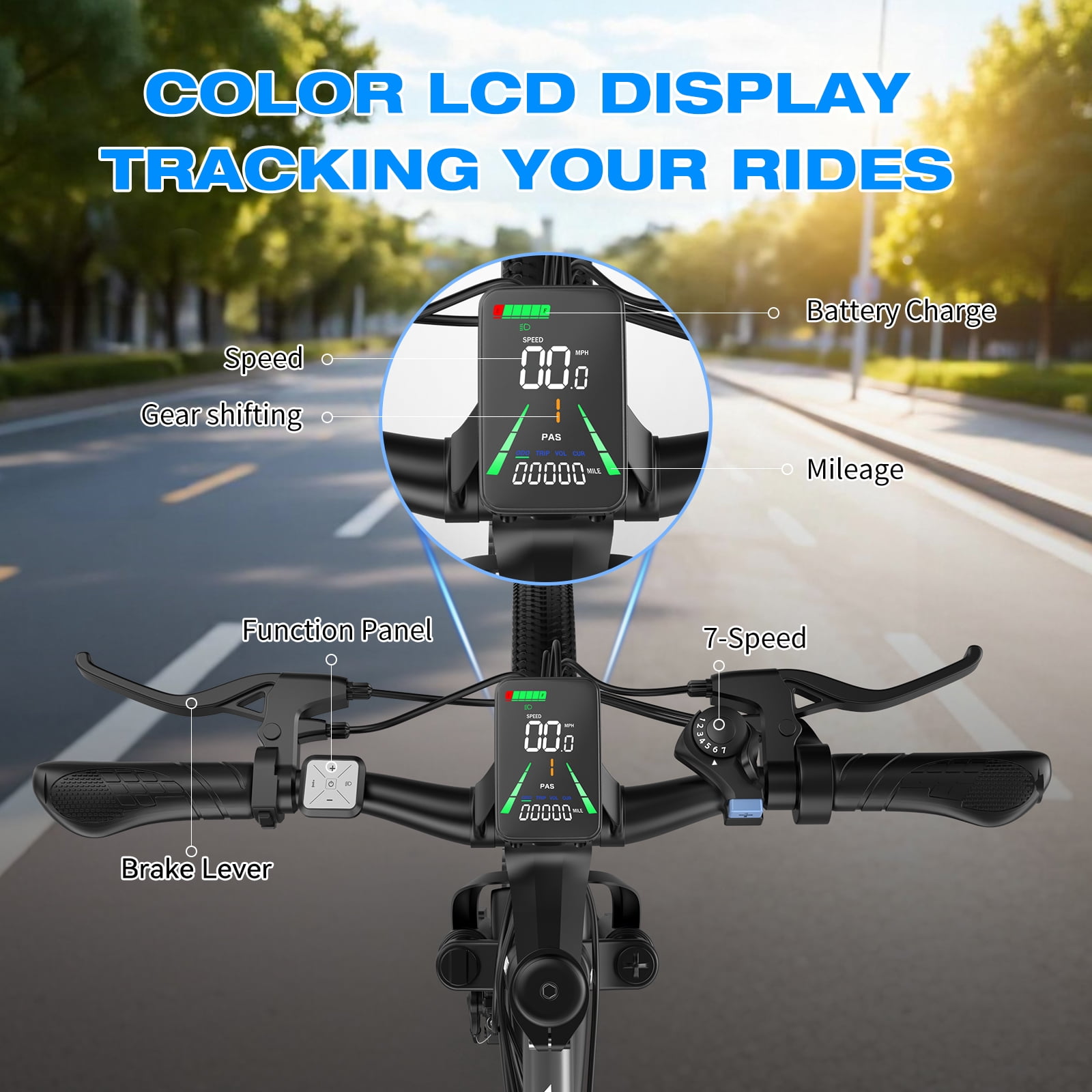 ASKGO G26 Electric Bike for Adults, 750W Motor, 28MPH E-Bike, 7-Speed, Front Suspension (Black, 26 in) 1qvxh