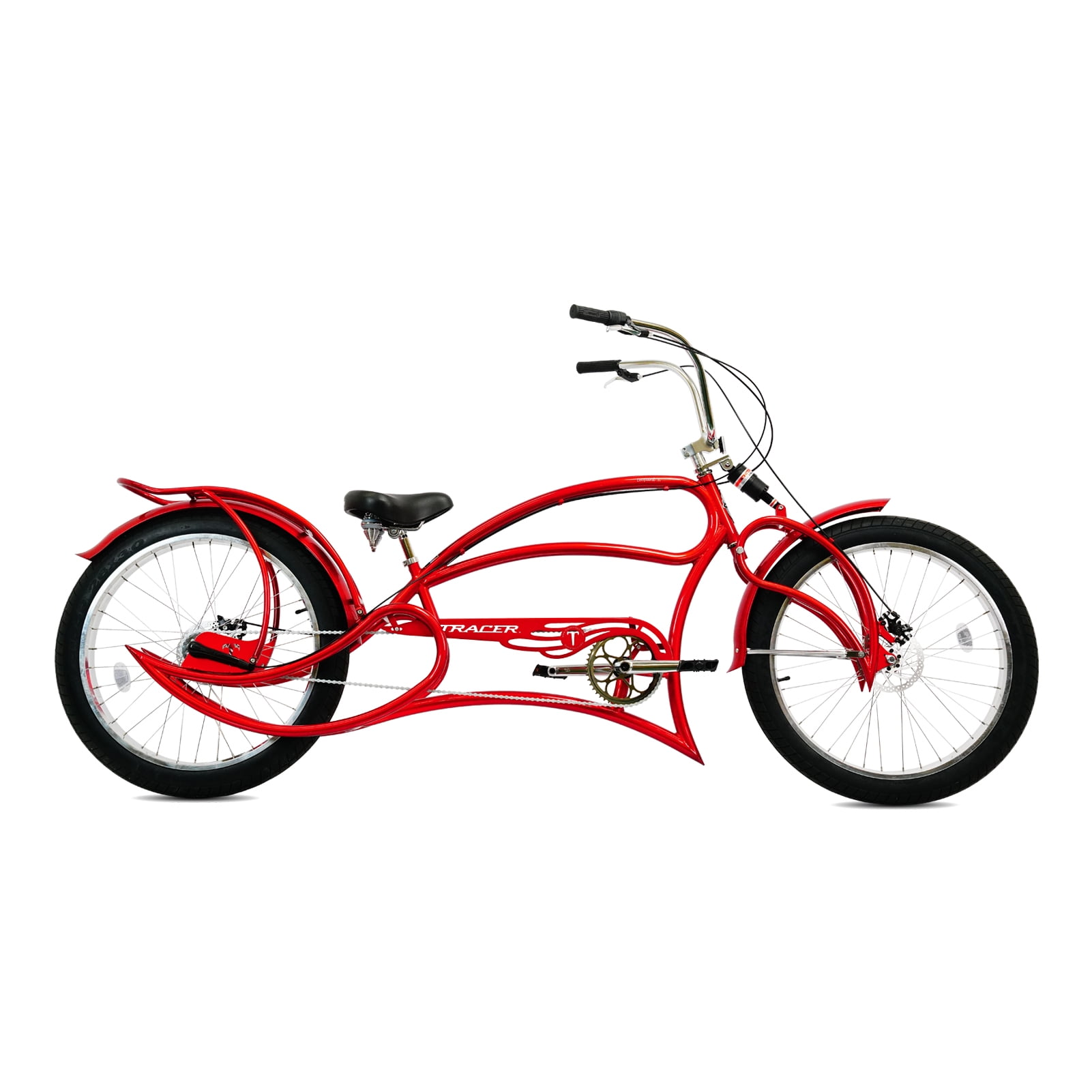 Tracer Bikes Leopard 3i Pro Chopper Stretch Cruiser Bike (Red, 26 in) xhln5