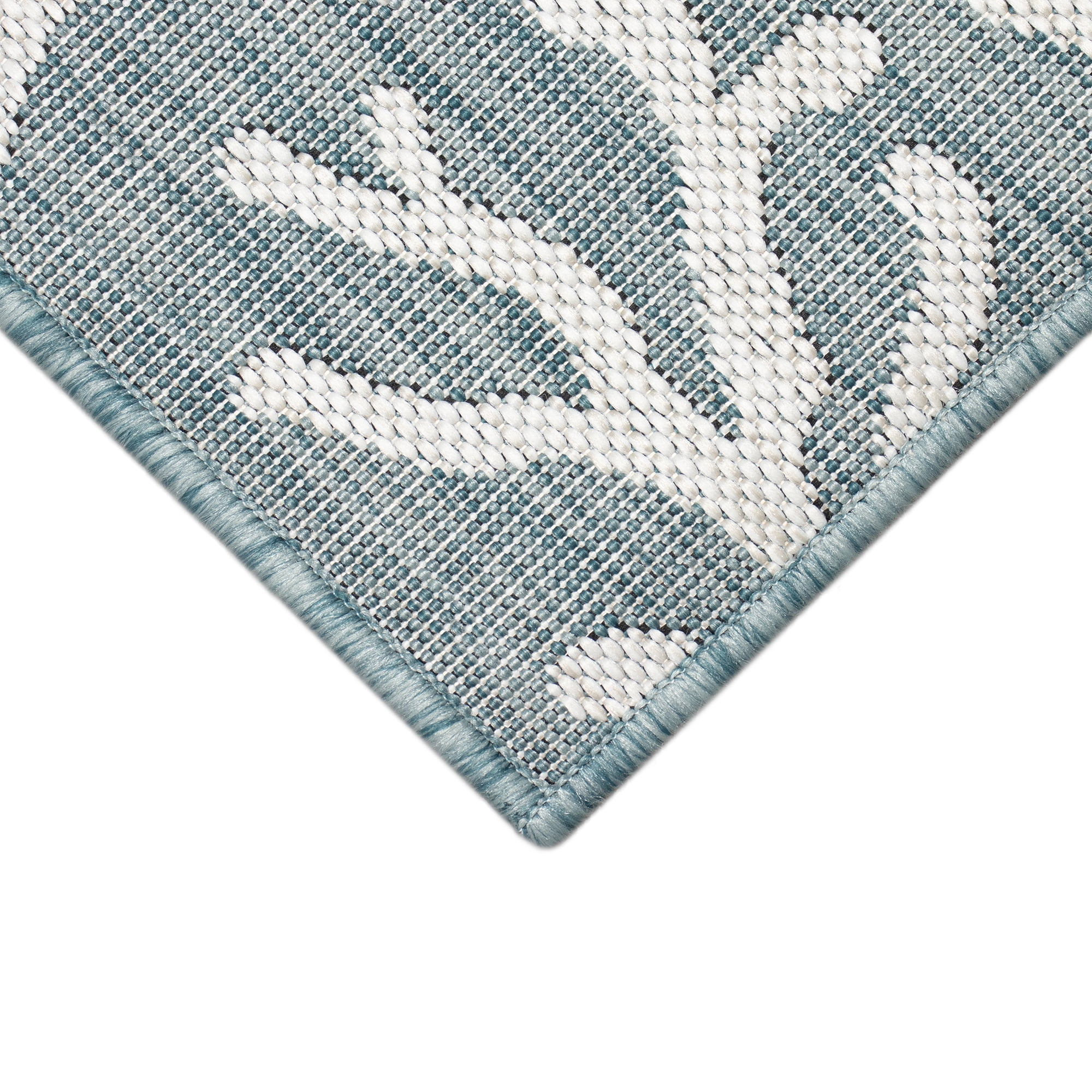 Lush Decor CARMEL Indoor/Outdoor Area Rug Transitional Coastal Border Decorative (Coral Border Aqua, 3.25 ft x 4.92 ft) s7lc5