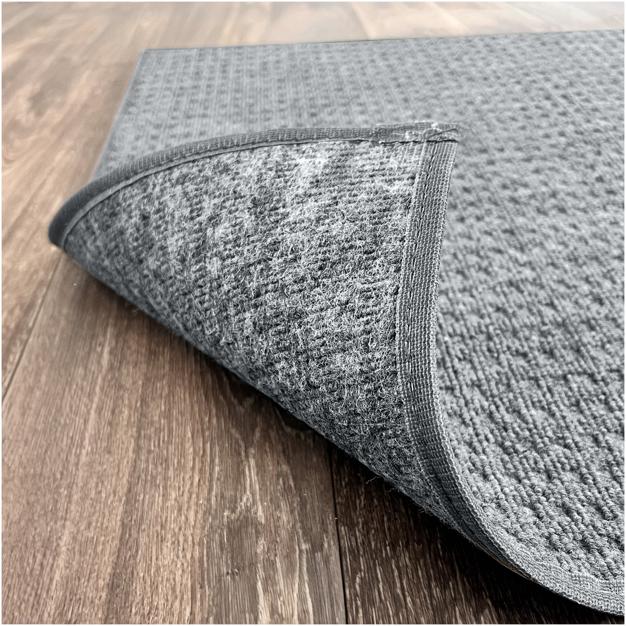 Koeckritz Rugs Interlace Waffle Indoor/Outdoor Area Rug (Sky Grey, 2 ft x 4 ft) a4wys