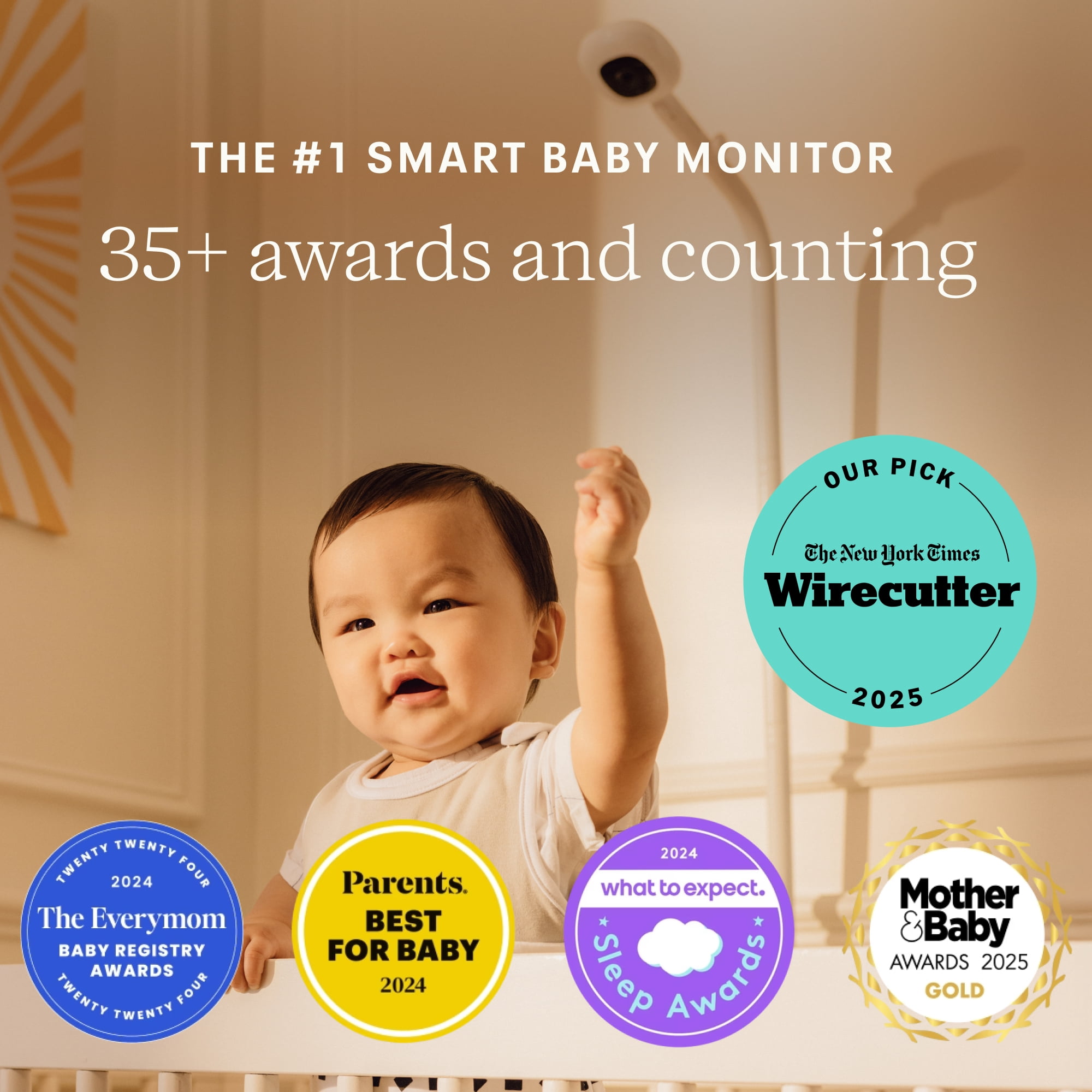 Nanit Pro Baby Monitor Bundle with Wall Mount (White, 1 Pack) stpqk - Image 5