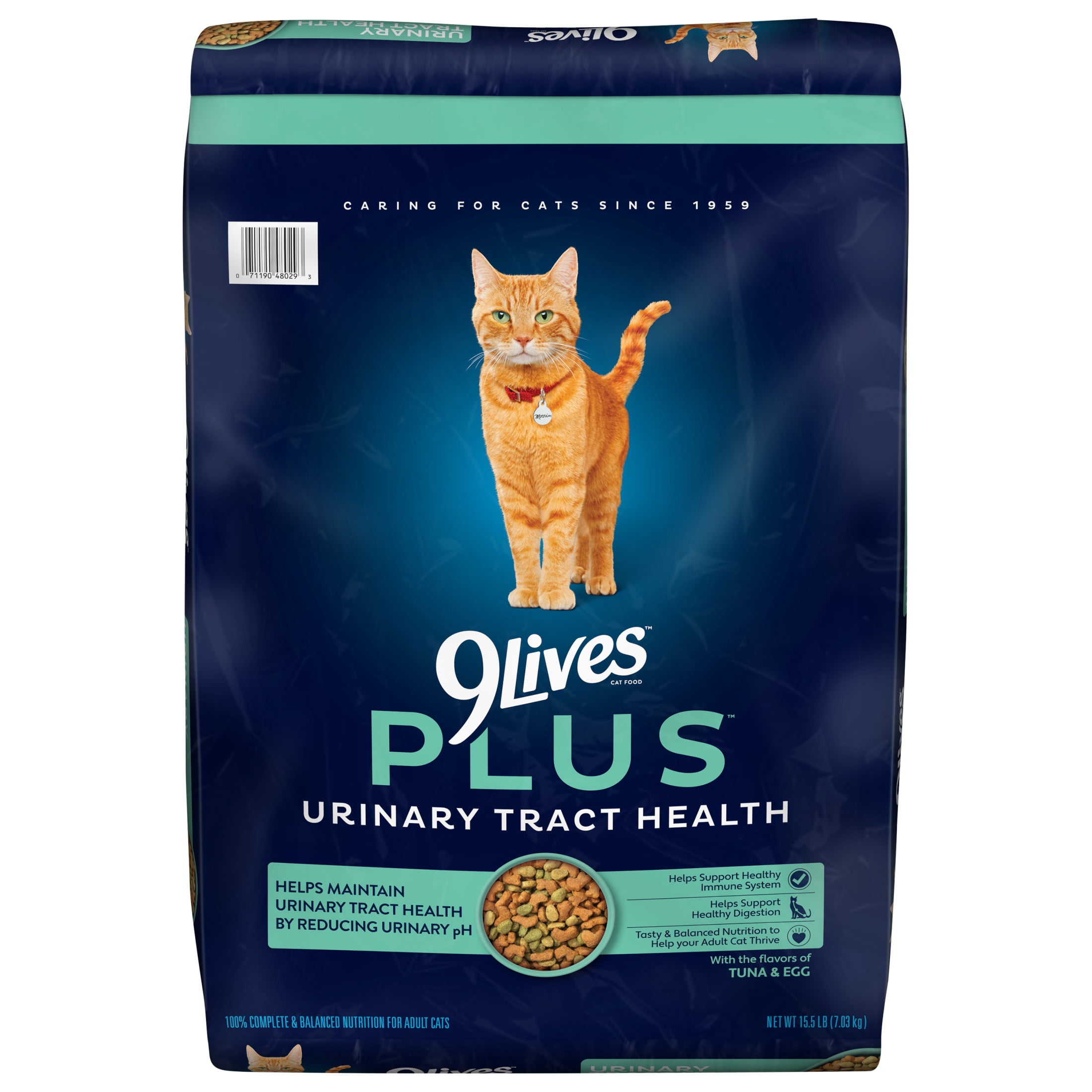 9Lives PLUS Urinary Tract Health Dry Cat Food (Tuna & Egg Flavor, 15.5 lb) 4smxb