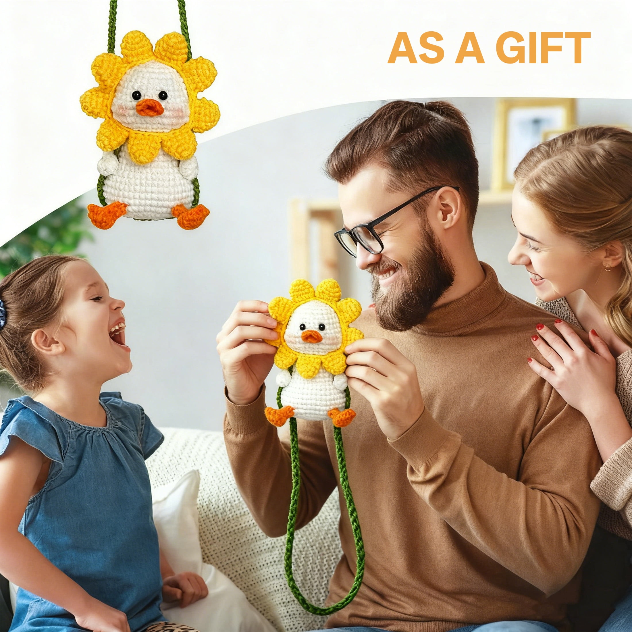 BESTSKY Animal Crochet Set for Beginners, DIY Duck Knitting Craft Kit (Yellow, 1 Pack) mvpgn