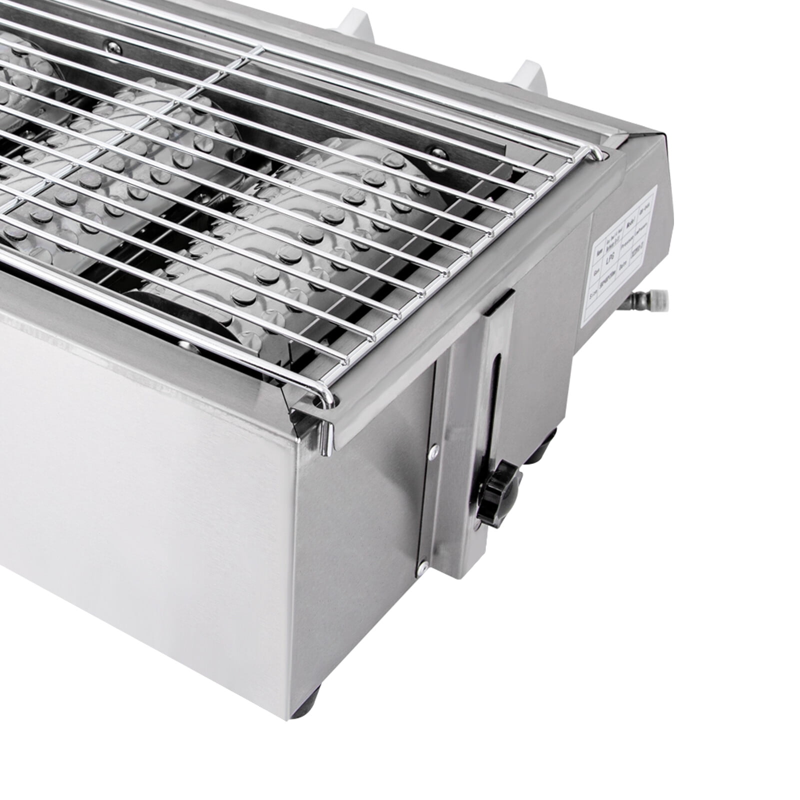 TOOL1SHOoo 4 Burner Gas BBQ Grill Stainless Steel Portable Outdoor Cooking Stove (Silver, 22.6 in x 16.7 in x 7.9 in) ton76