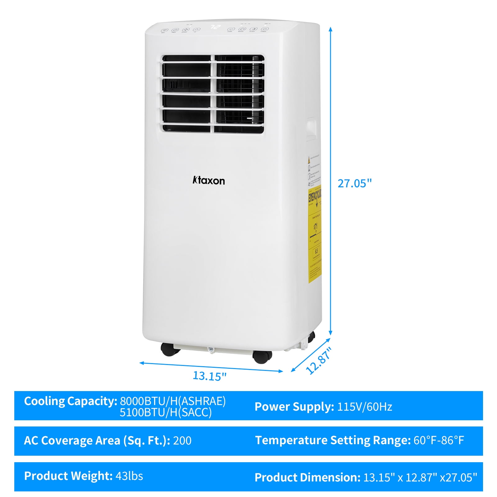 Ktaxon Portable Air Conditioner and Dehumidifier with Remote Control and Window Kit (White, 300 sq ft) oegz6