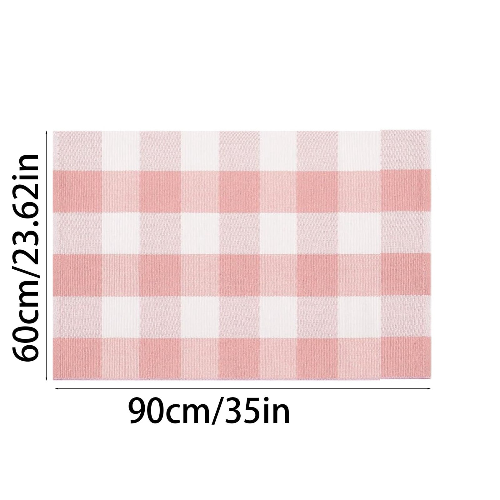 ZOEYY Valentine's Day Buffalo Plaid Front Door Mat (Pink and White, 24 in x 35 in) lsb3u