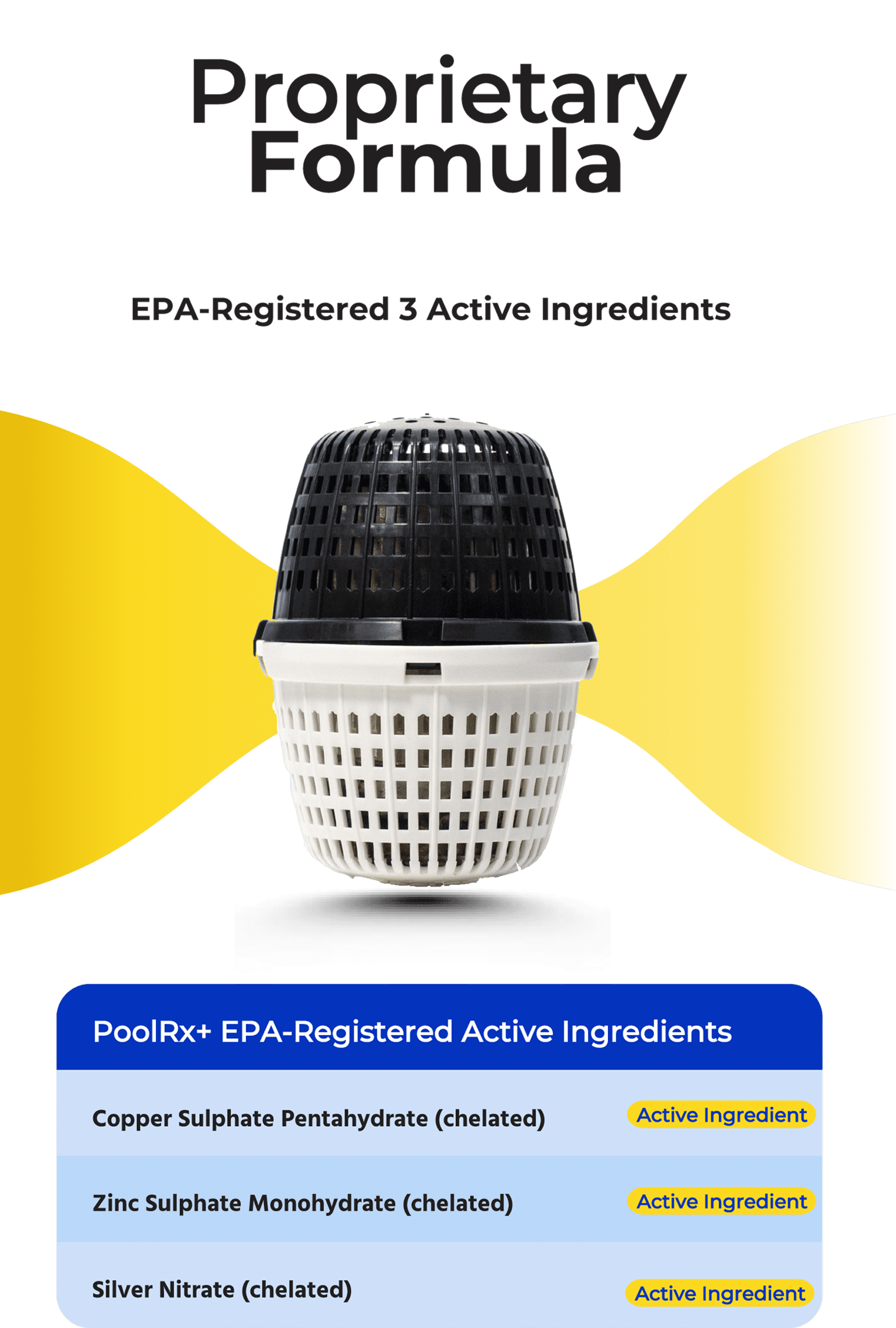 PoolRx+ Swimming Pool Algaecide Mineral Treatment (Black, 1 Tablet, 20k-30k Gallons) en4mn