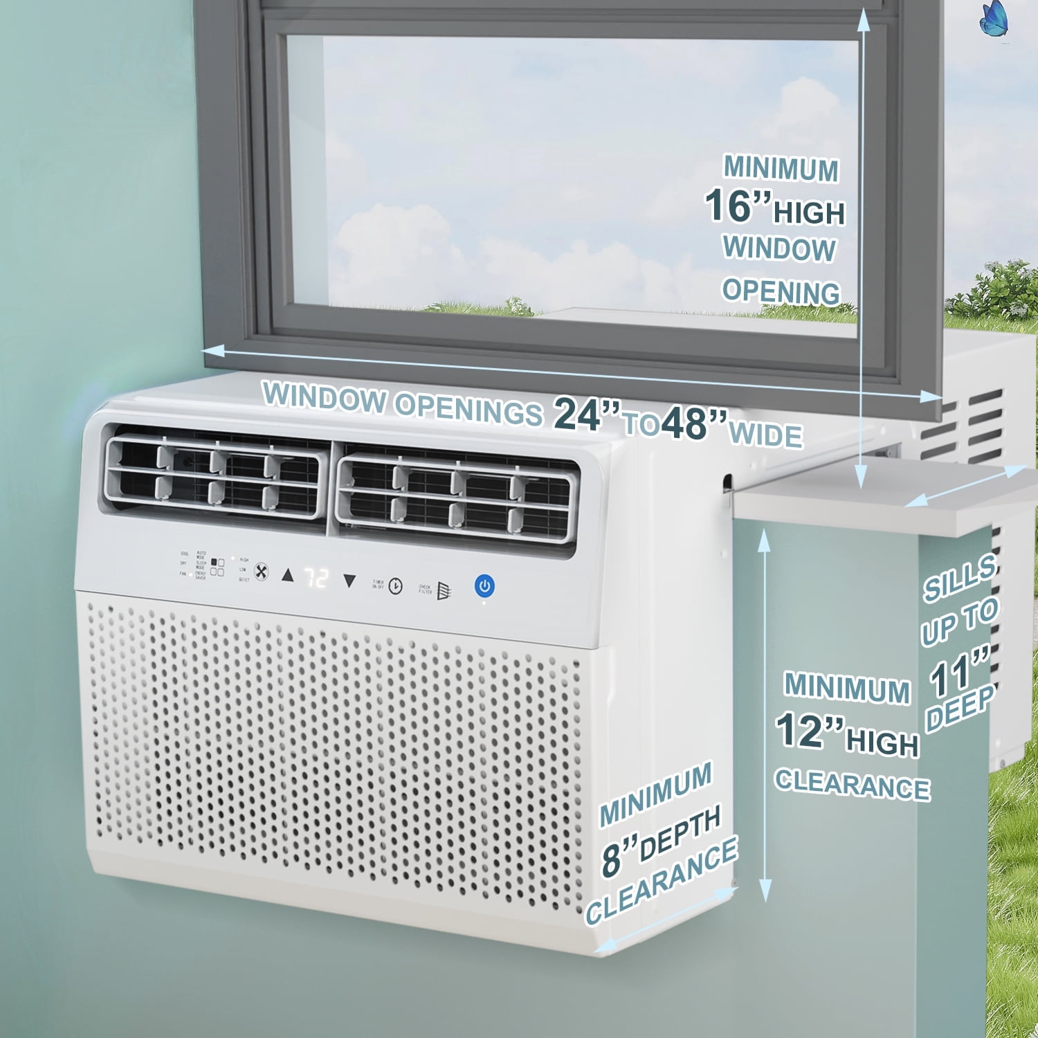 Havato 12,000 BTU Window Air Conditioner, 6-in-1 AC Unit with Remote Control (White, 650 sq ft) zbnbo