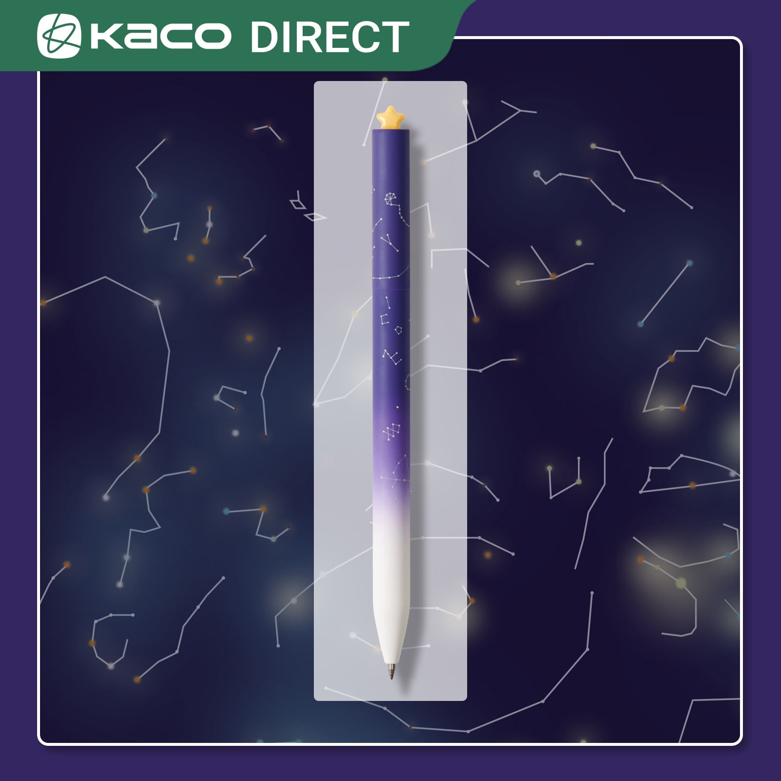 Kaco FIRST Gel Ink Pens, Smooth Writing Aesthetic Stationery Set with 4 Refills (Purple, 2 Pack) e85ti