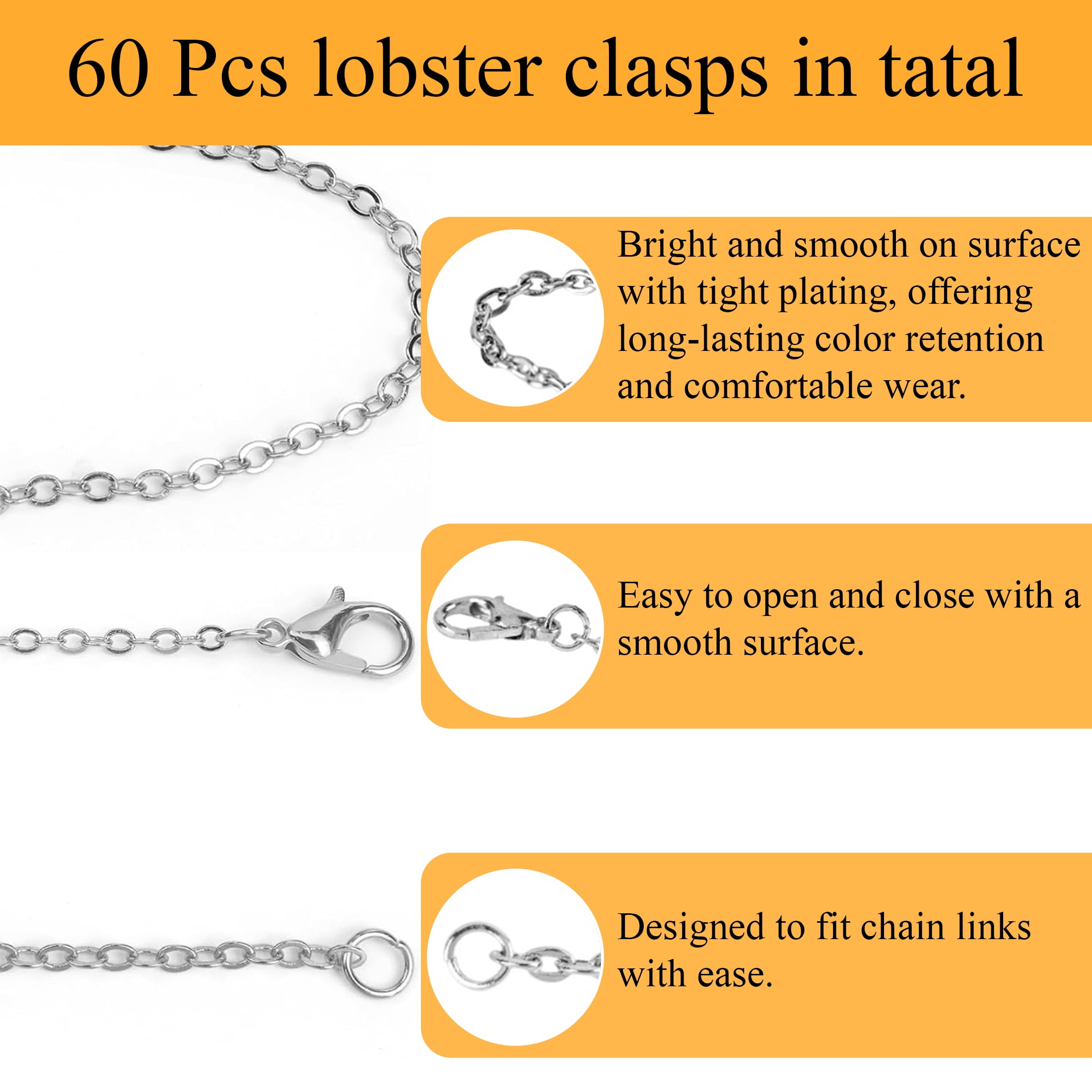 Yalumo Jewelry Making Chain Set with Pliers, Jump Rings, and Lobster Clasps (Multi-color, 60 ft) rku1j