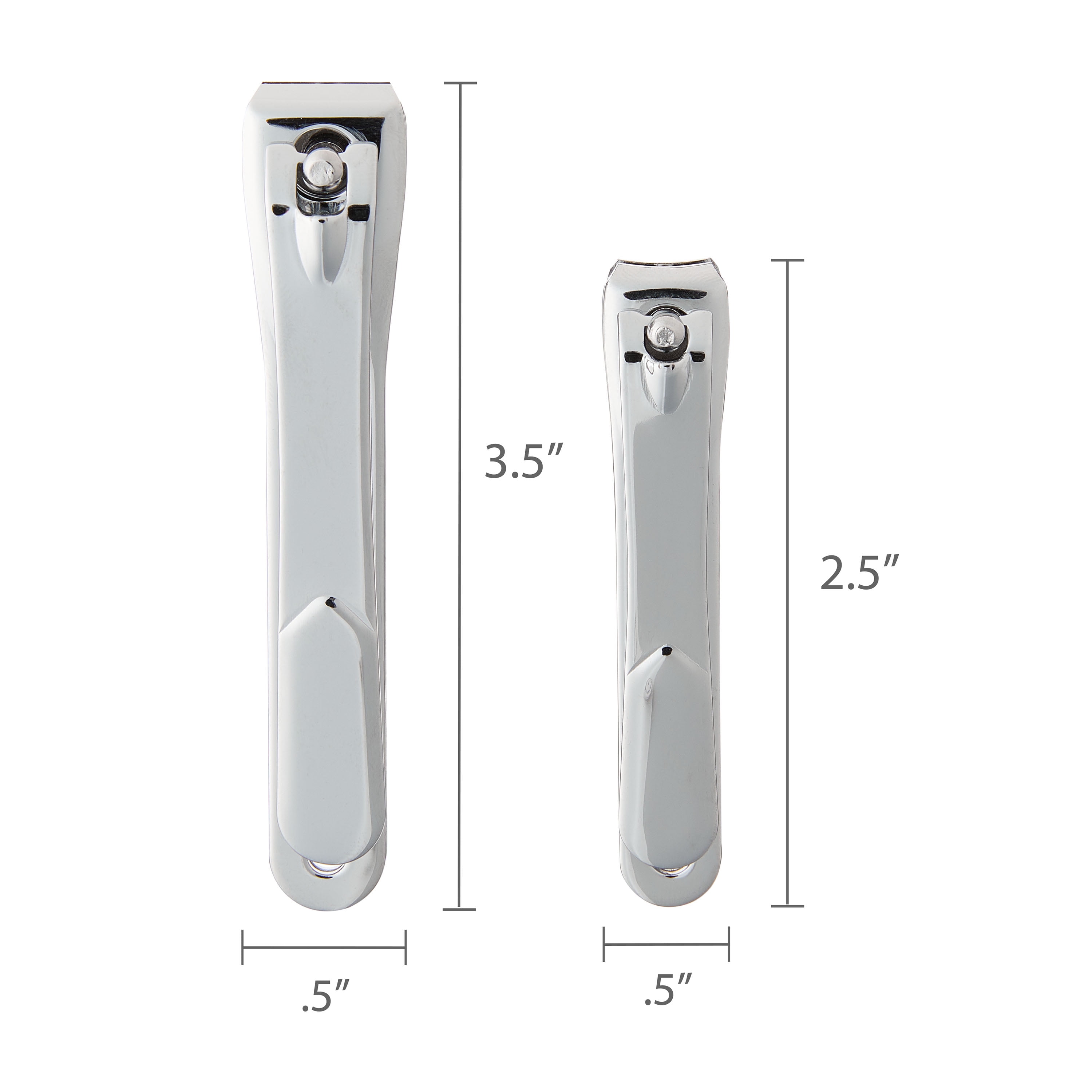 Equate Metal Nail Clipper Set with Catcher, Precision Grooming Tools (Silver, 2 Pieces) vjigf