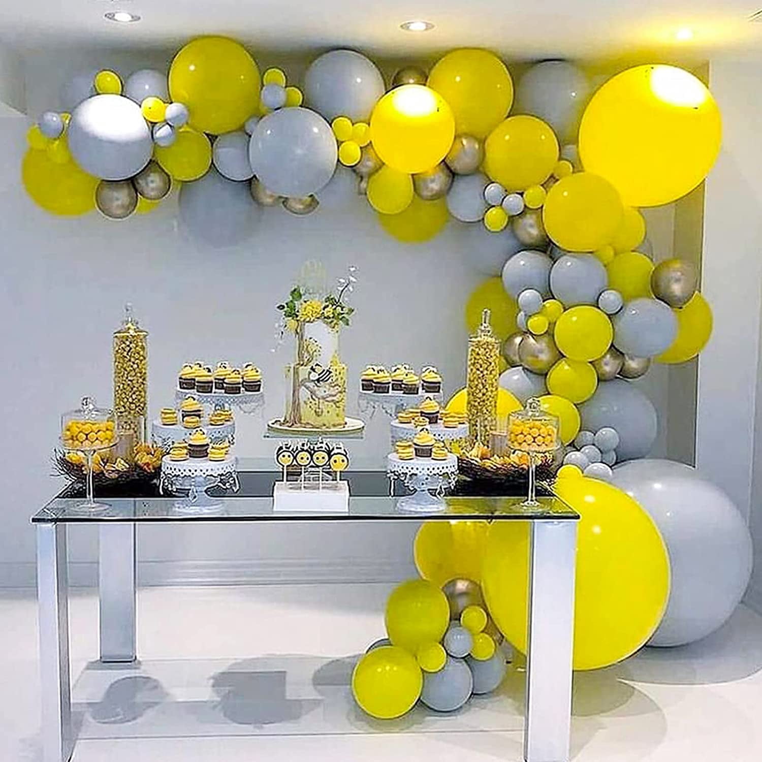 JOYYPOP Macaron Gray Balloon Garland Kit (110 Pieces, 5 in to 18 in) d1818