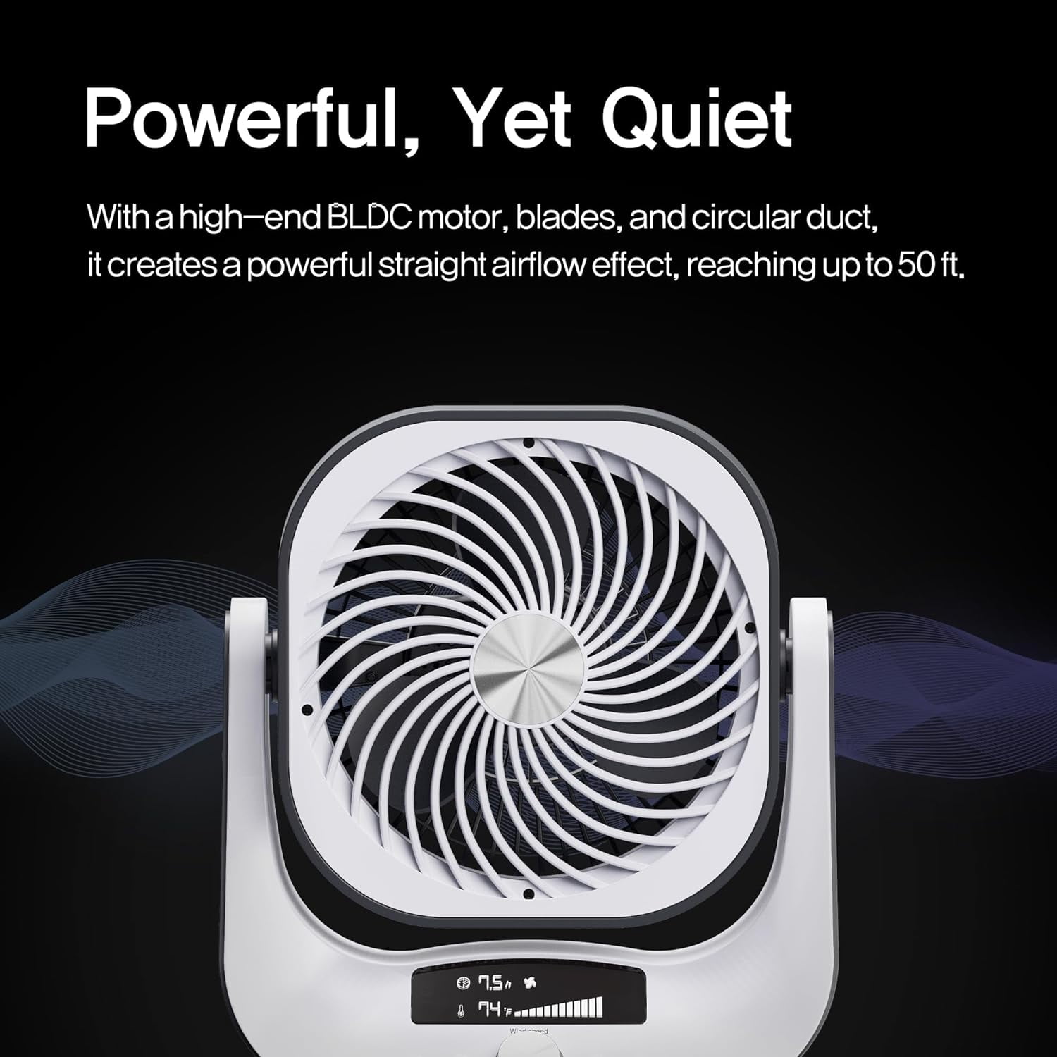 Soleus Air 9 in Tabletop Digital Air Circulator Fan with Remote Control (White, 9 in) 8pwcy