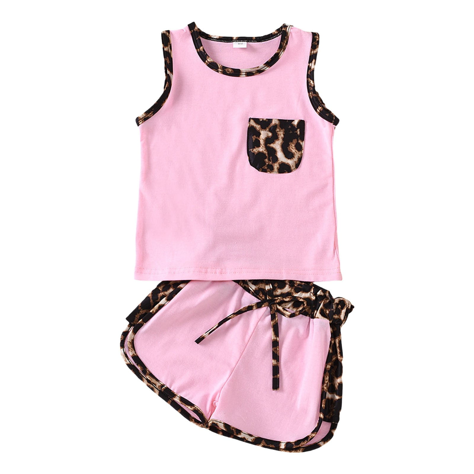 Godom Girls Summer Graphic Tee and Shorts 2-Piece Clothing Set (Pink, Size 8) zlln2