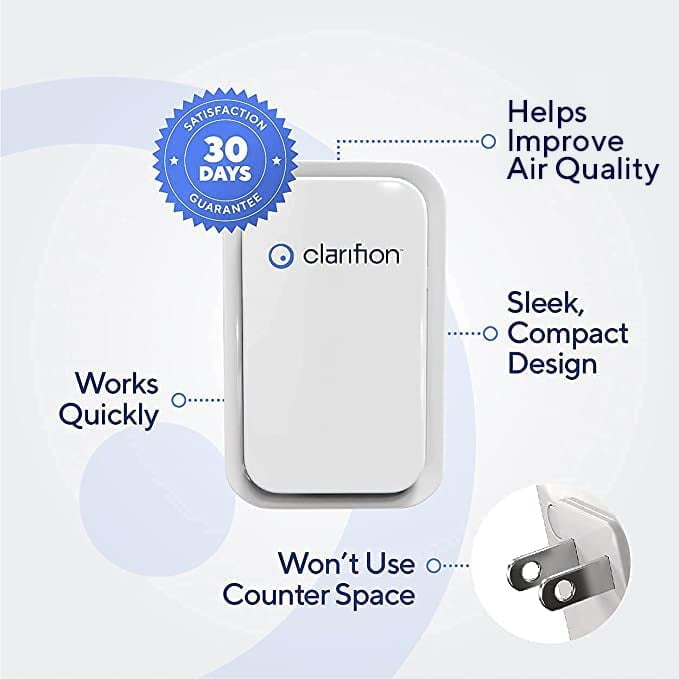 Clarifion Air Ionizer Plug-in Purifier for Home and Office (3 Pack) gm78w
