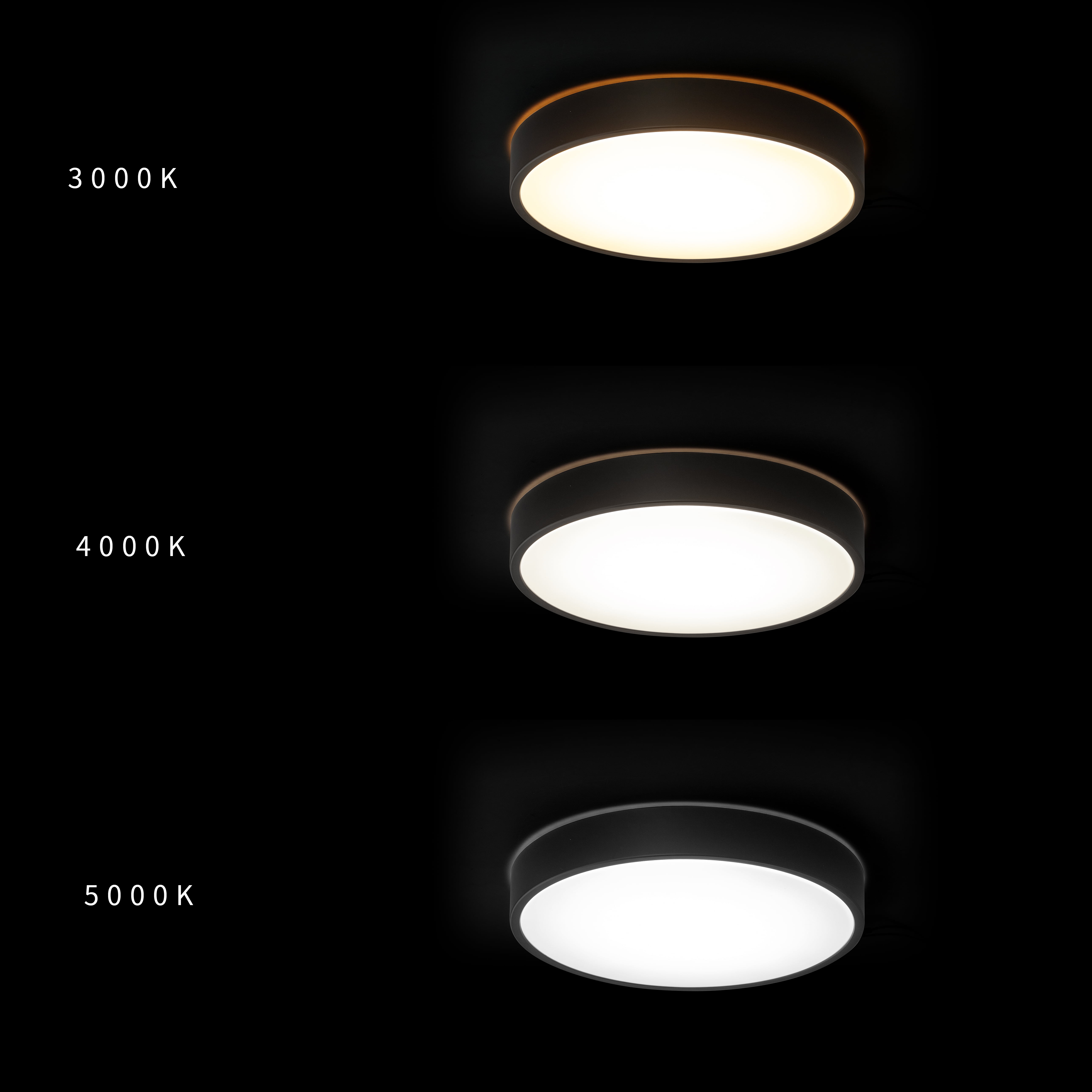 Mainstays 13 in Flush Mount LED Ceiling Light Fixture (Dimmable, 3CCT Selectable, Black, 13 in) 9k7fb