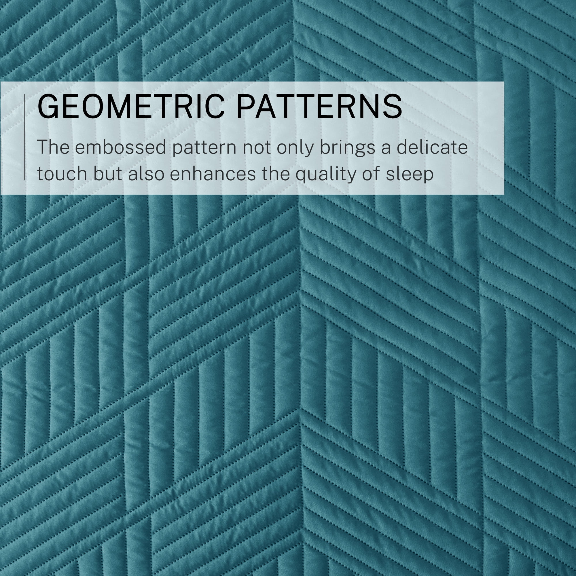 Exclusivo Mezcla Ultrasonic Geometric Quilt Bedding Set (Teal, Full/Queen Size) rhzvl