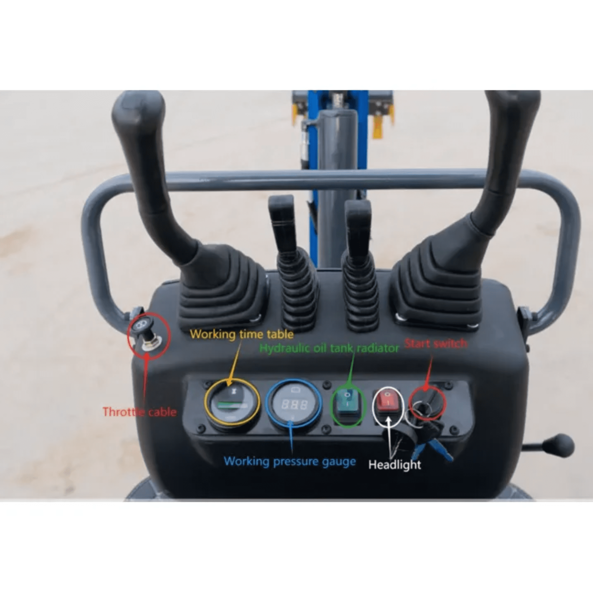 TYPHON TERROR XI Mini Excavator with 13 Attachments (Blue, 13.5hp) gmst4