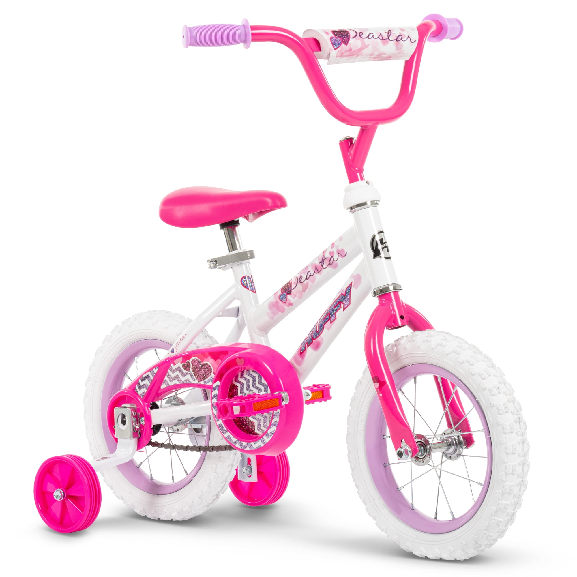 Huffy Sea Star Kids' Bike, Durable Training Wheels, Easy Assembly (Pink, 12 in) wsp7b