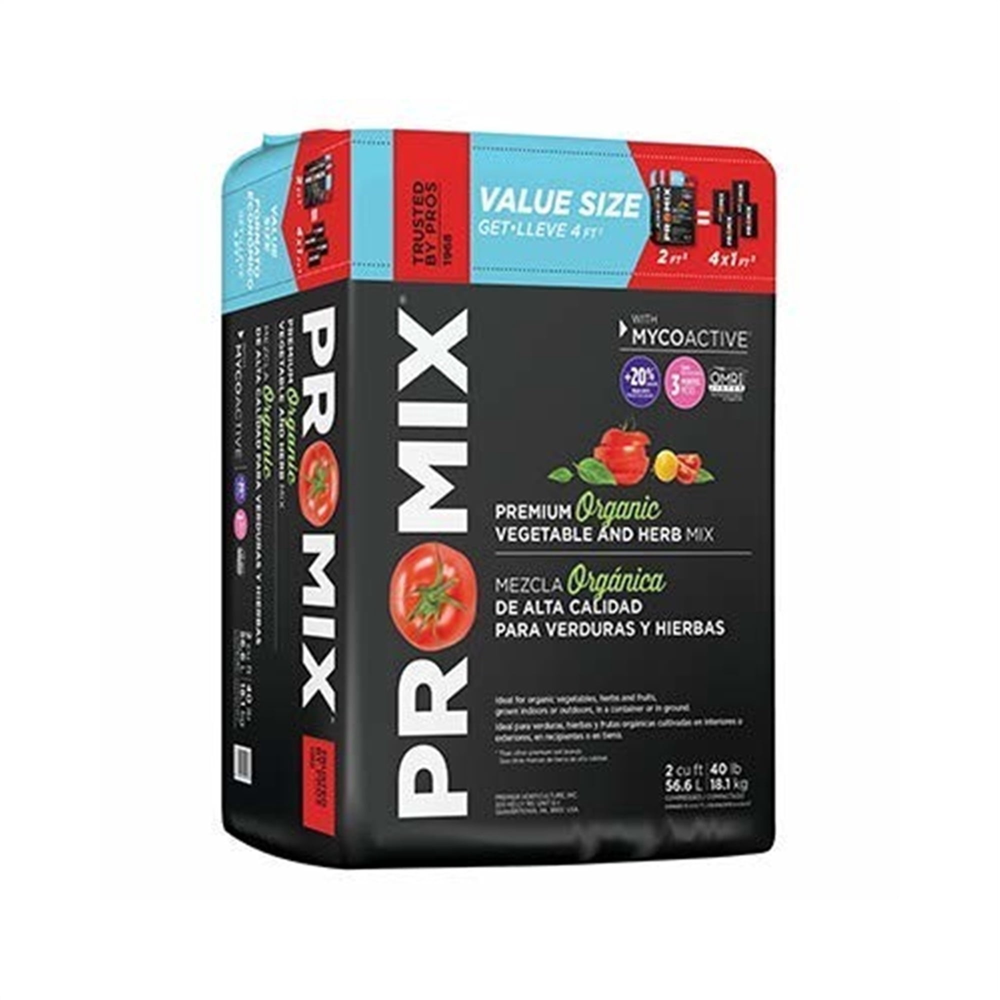 PRO-MIX Ultimate Organic Vegetable & Herb Mix Soil (Compressed Bale, 2 cu ft) 0gfnm
