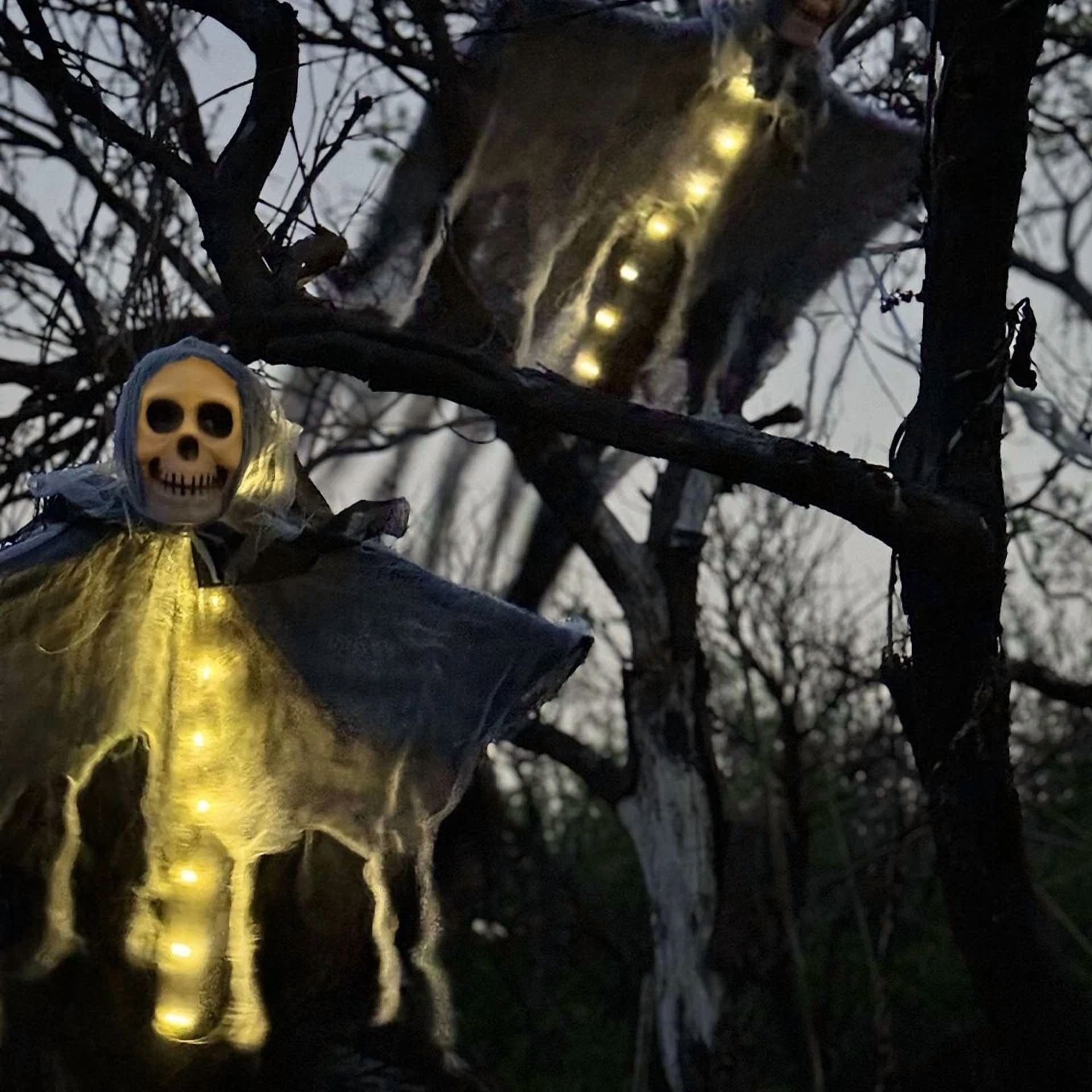PURELY Halloween LED Light String Ghost and Skull Party Decor for Garden and Yard (10 ft) gi052