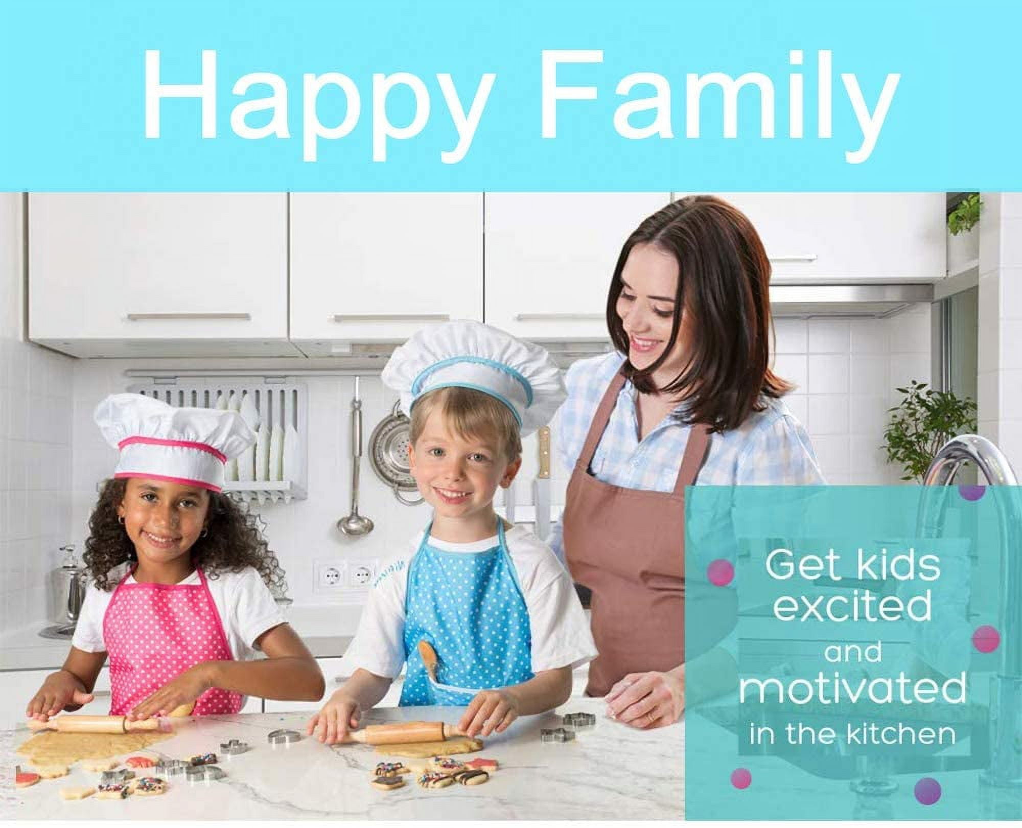 TiokMc Kids Cooking Set, 11-Piece Chef Role Play Kit with Apron and Baking Tools (Blue, 11-Piece Set) jnbws