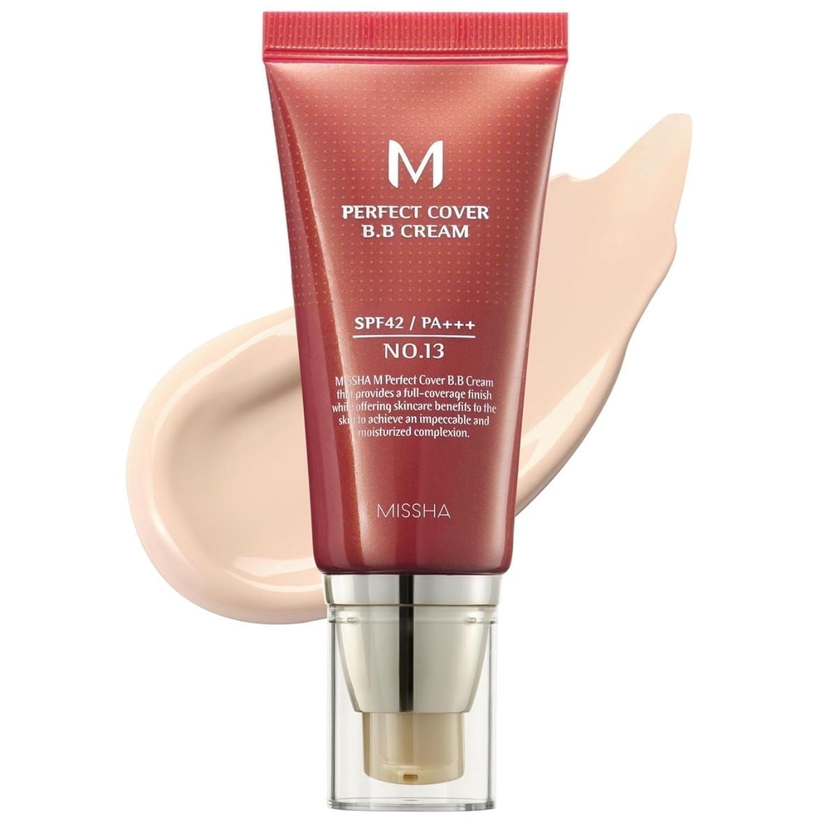 Missha M Perfect Cover BB Cream SPF 42 PA+++ Long-lasting Full Coverage Foundation (Bright Beige, 1.69 fl oz) lynwc