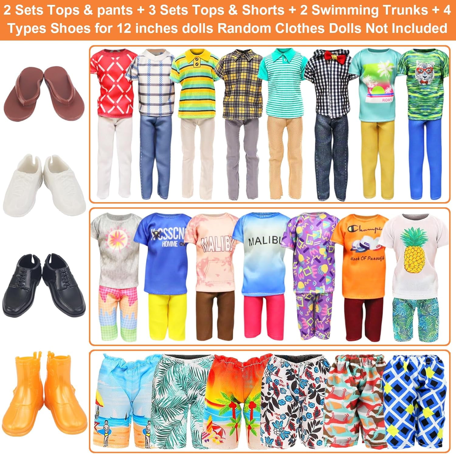 Zita Element Boy Doll Clothes and Accessories Set for 11.5 to 12 Inch Dolls (11 Piece Set) be5z9