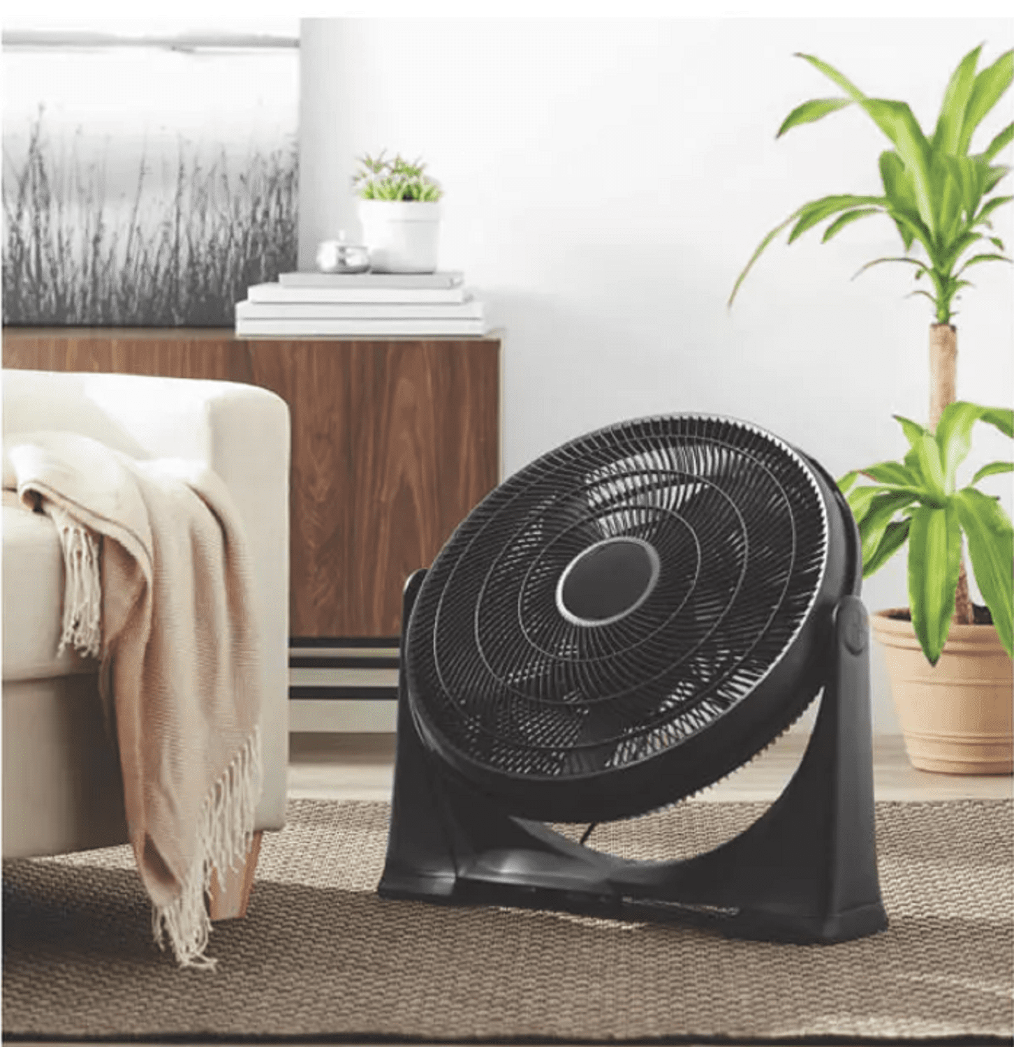 Pelonis 20-Inch Air Circulator Floor Fan with Wall Mount Option (Black, 20 in) nlnkg