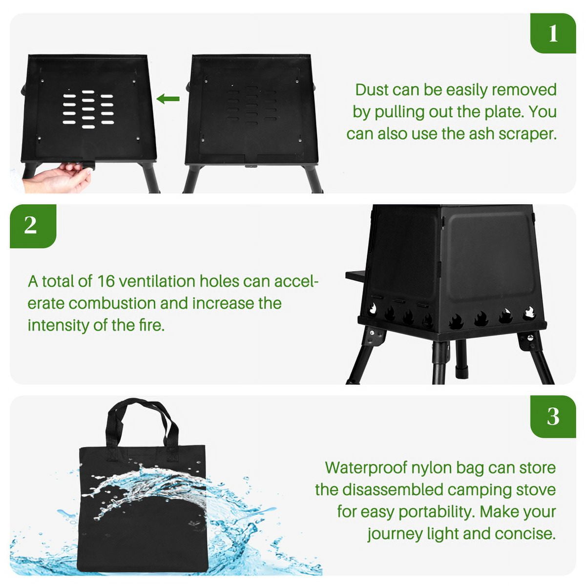YDLW 38 in Outdoor Fire Pit and BBQ Grill Combo (Black, 38 in) 77elf